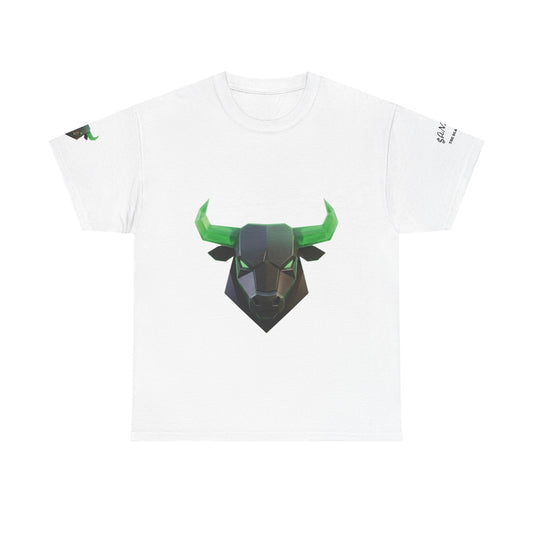 Geometric Green Bull T-Shirt — Minimal Bull Head Tee