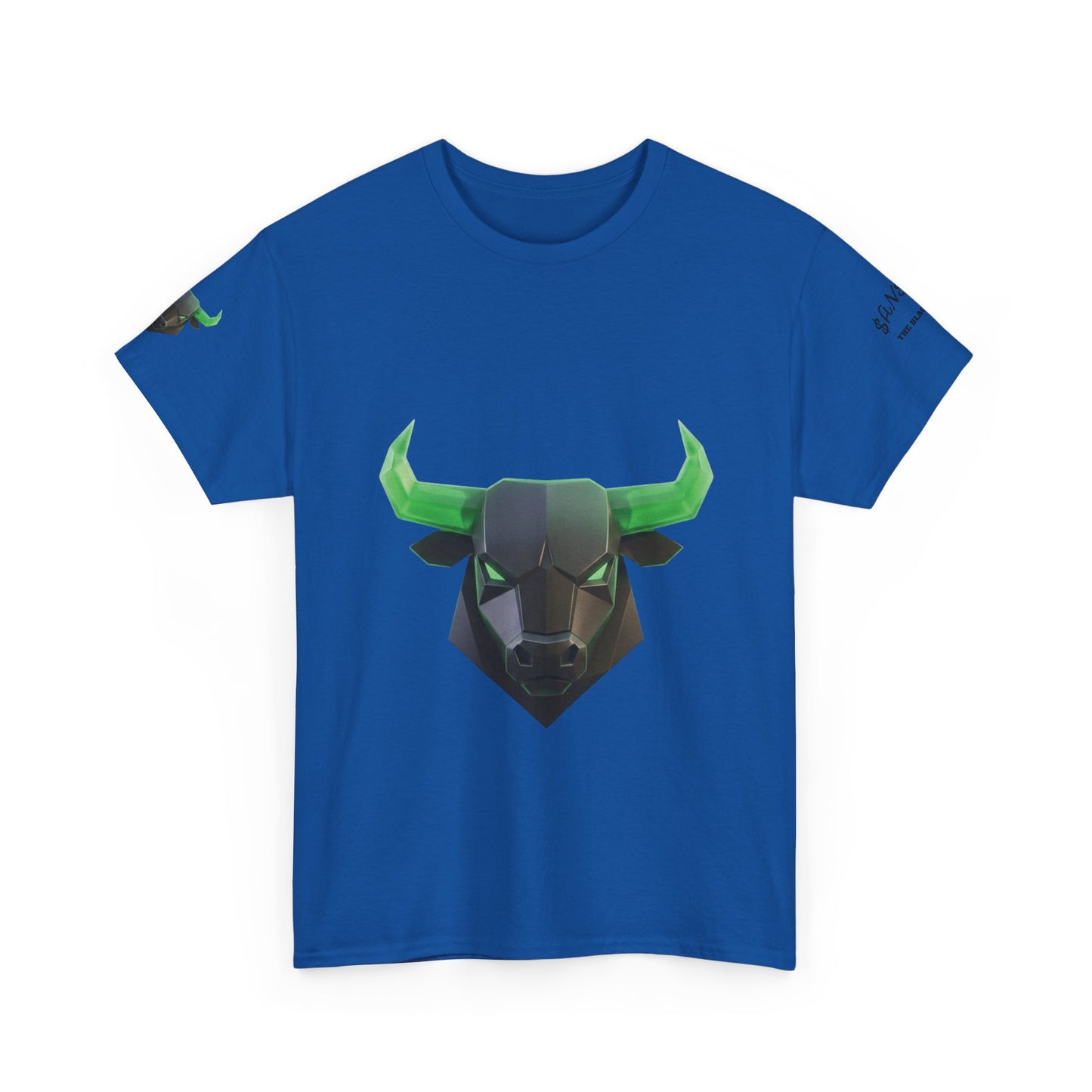 Geometric Green Bull T-Shirt — Minimal Bull Head Tee