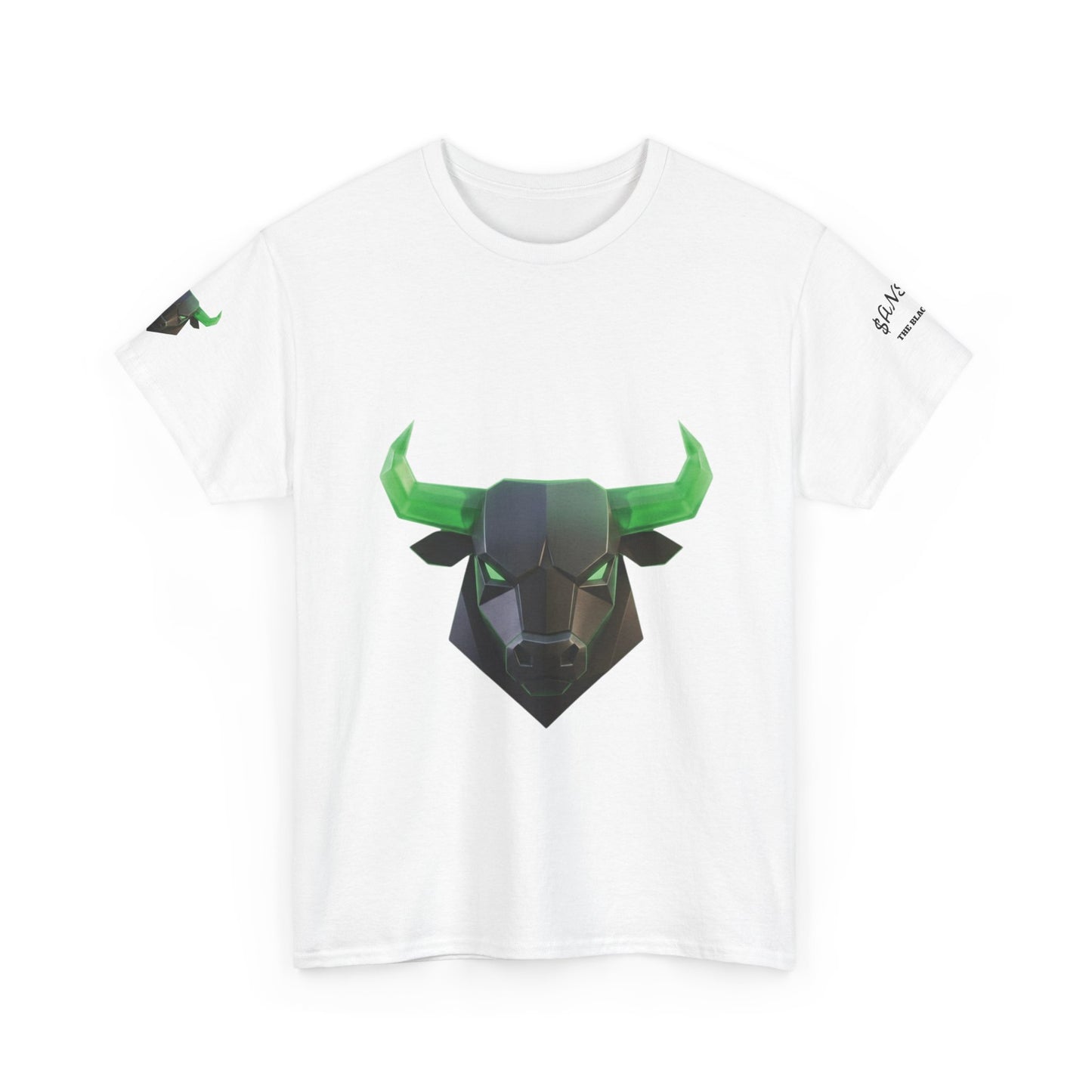 Geometric Green Bull T-Shirt — Minimal Bull Head Tee