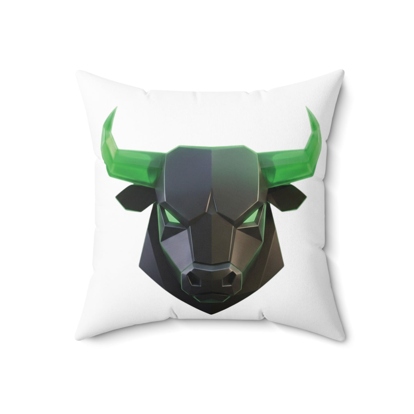Bull Head Geometric Throw Pillow — ANSEM Money Text Accent Cushion