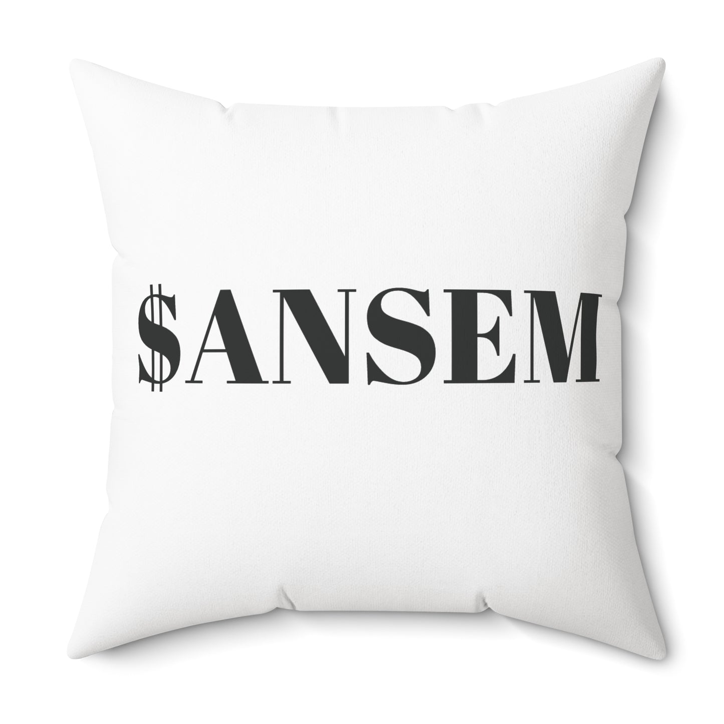 Bull Head Geometric Throw Pillow — ANSEM Money Text Accent Cushion