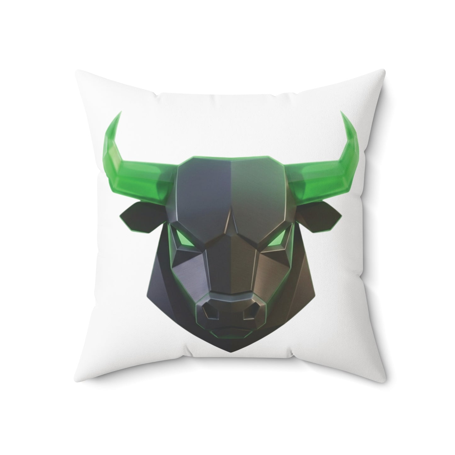 Bull Head Geometric Throw Pillow — ANSEM Money Text Accent Cushion