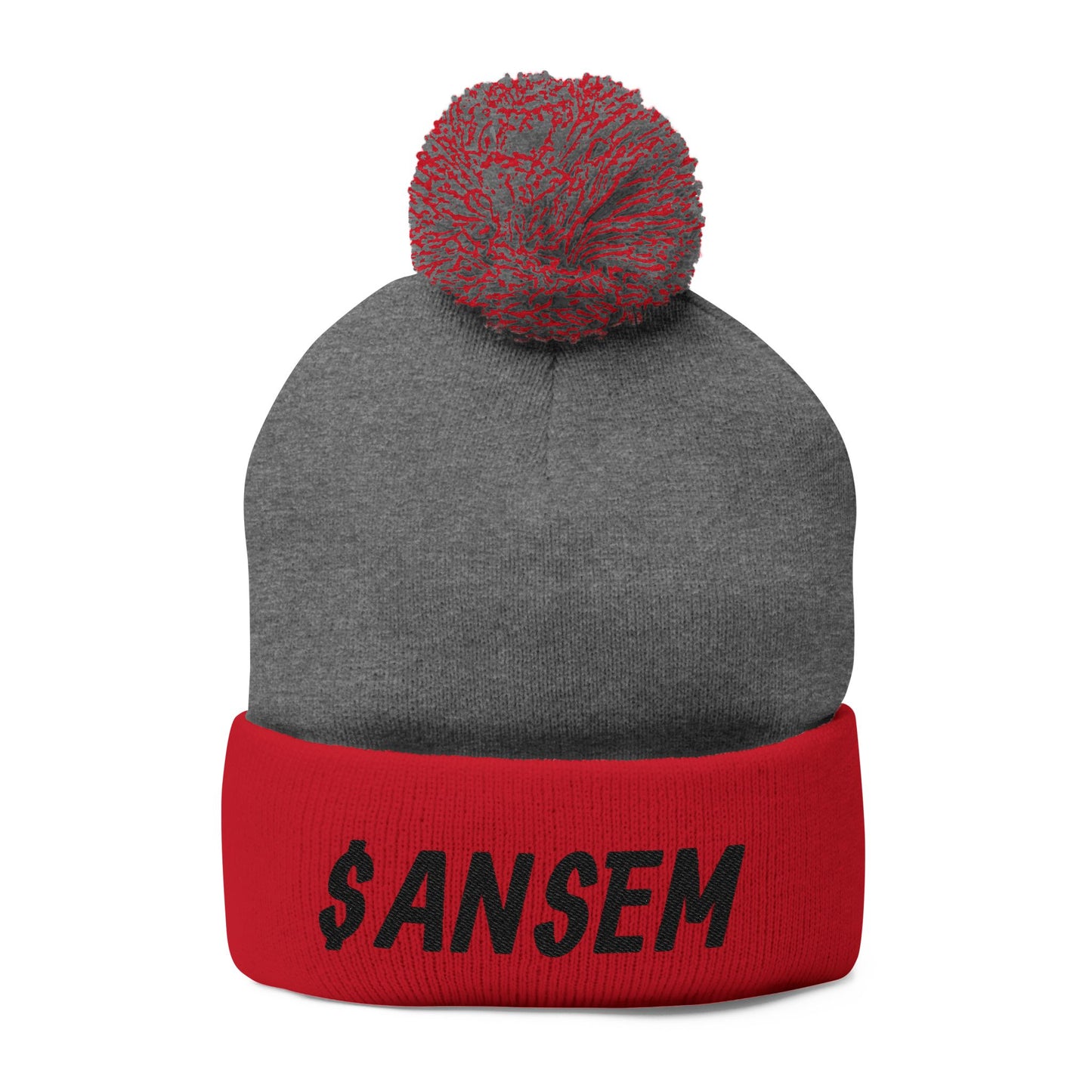 Pom-Pom Knit Cap (Embroidery)