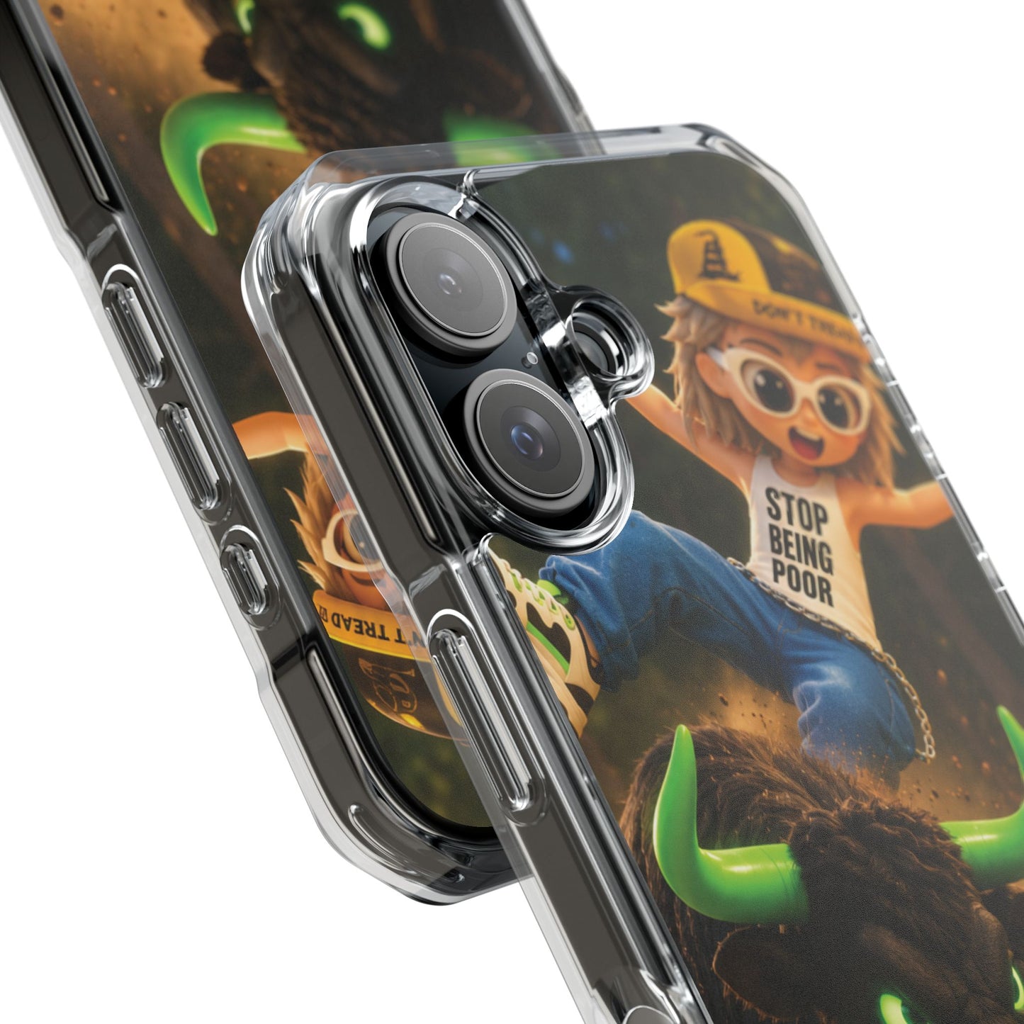Clear Magnetic Phone Case — Bull Rider Design ("Stop For No One")