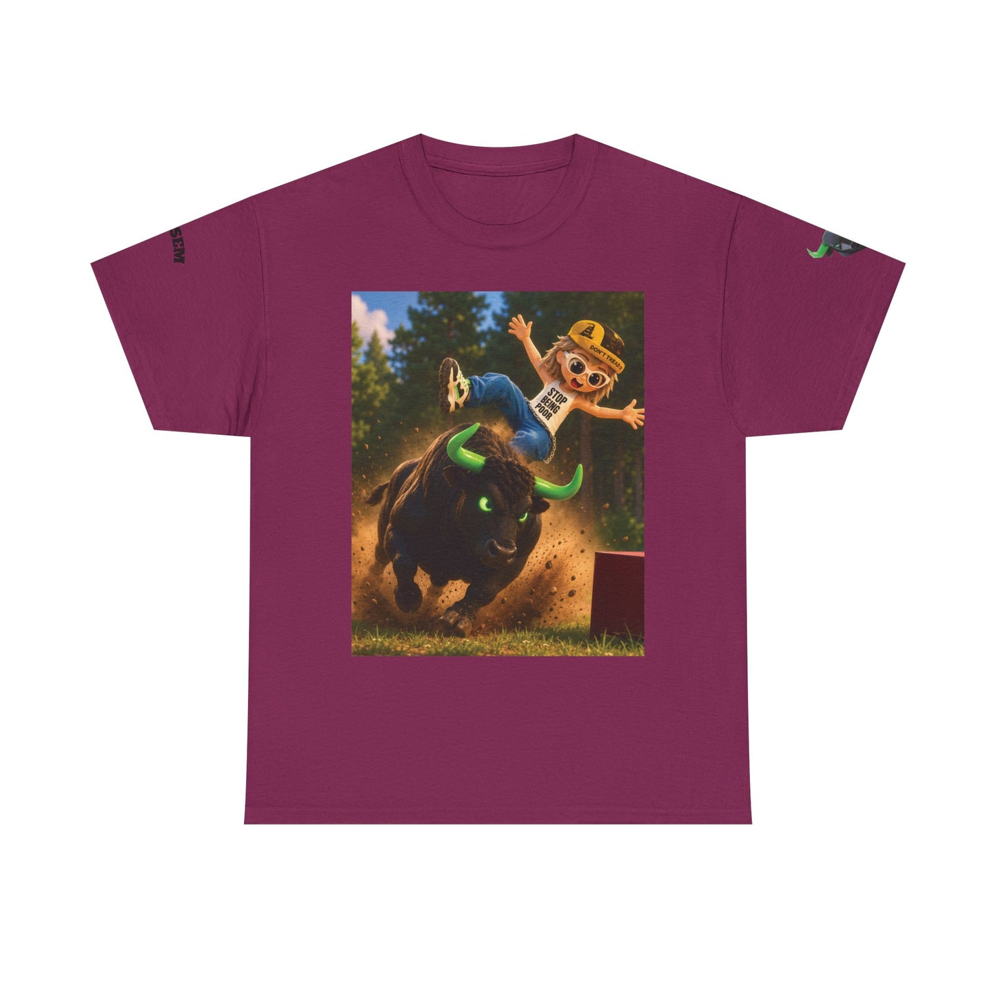 Bull Rider Cowboy Cartoon T-Shirt | Rodeo Bucking Bull, Western Kids Tee
