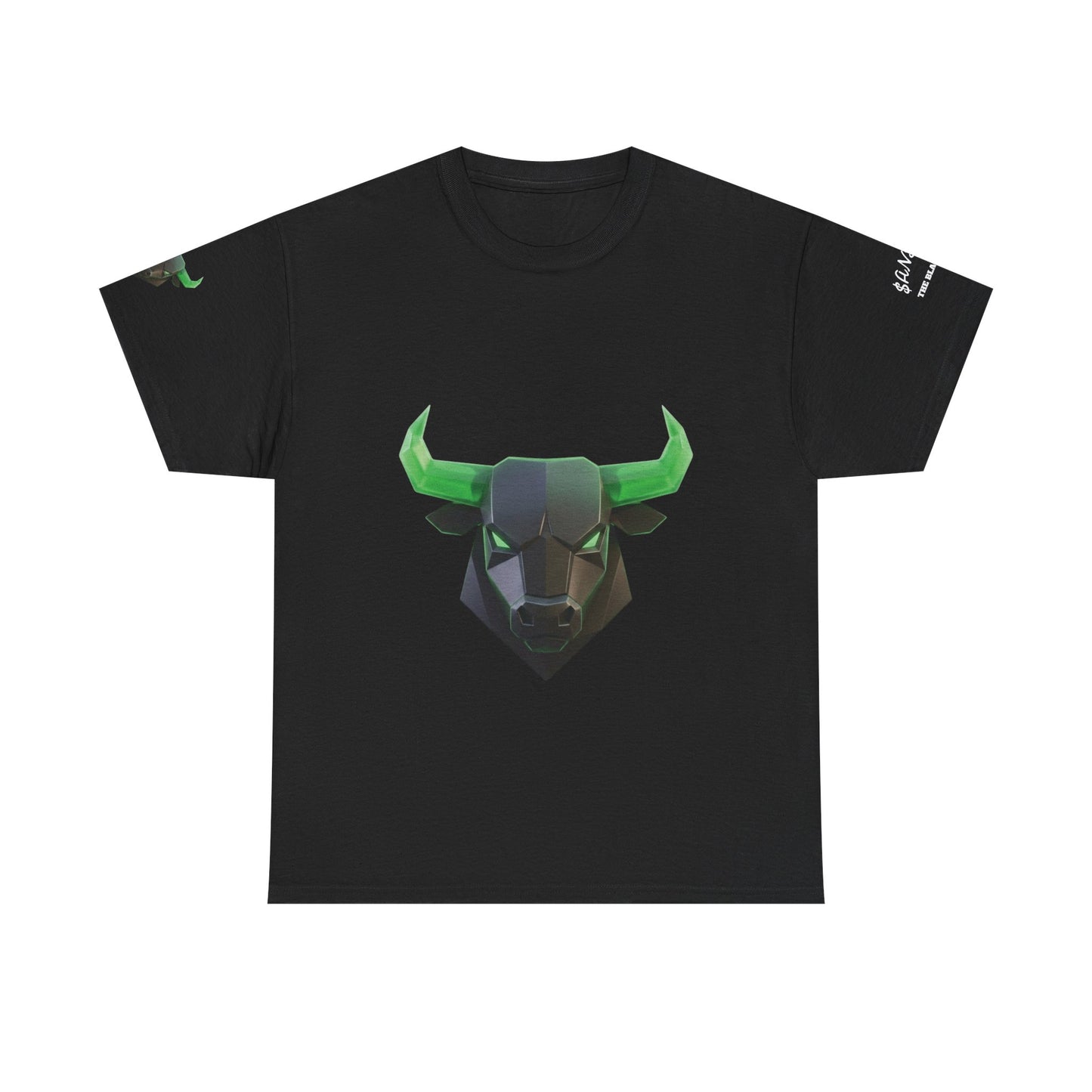 Geometric Green Bull T-Shirt — Minimal Bull Head Tee