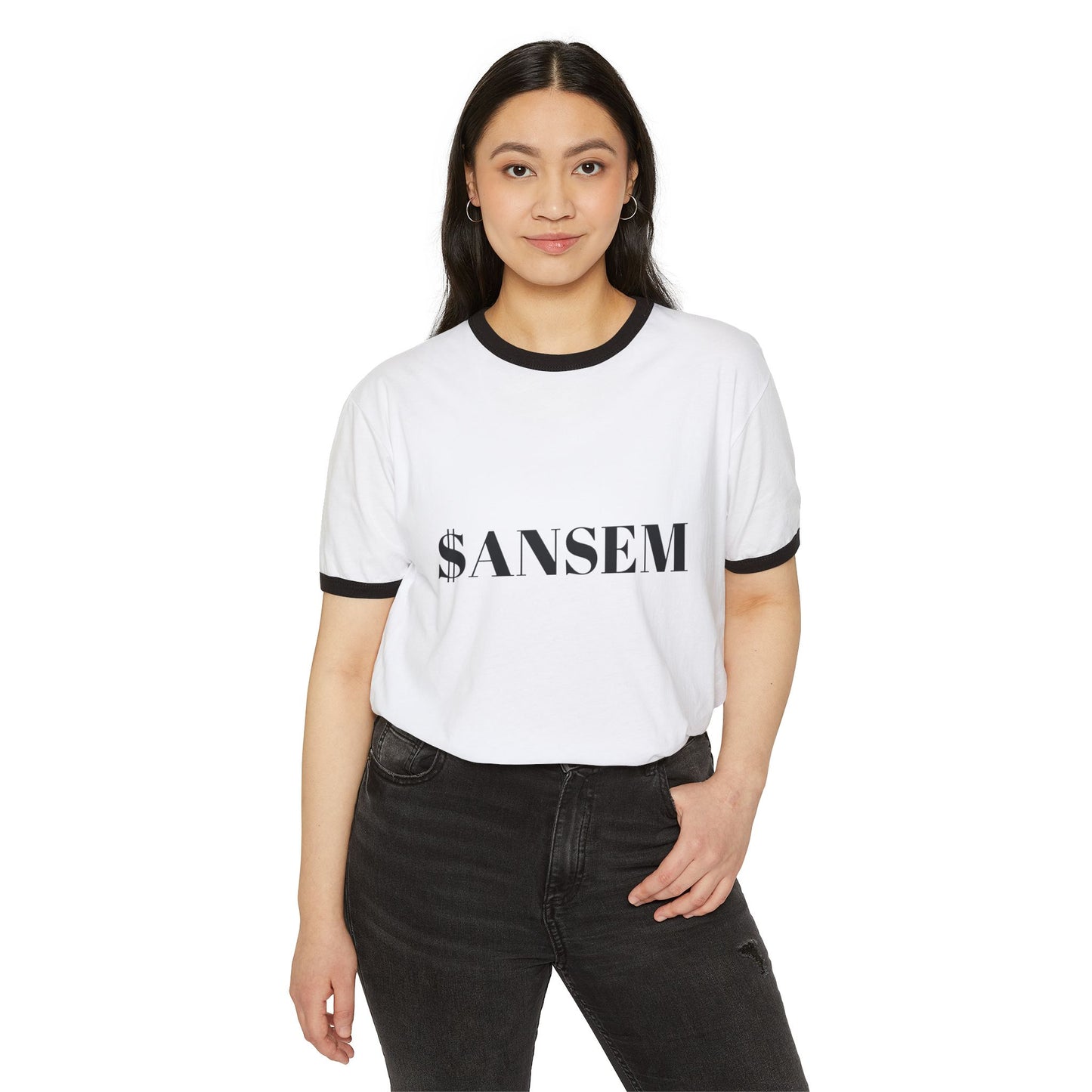 ANSEM Text Ringer Tee | Retro Crewneck Shirt