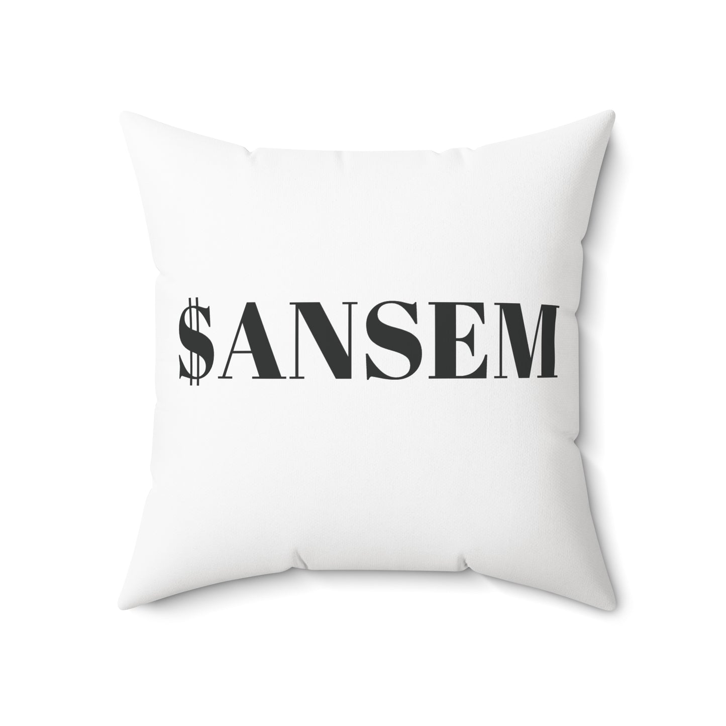 Bull Head Geometric Throw Pillow — ANSEM Money Text Accent Cushion