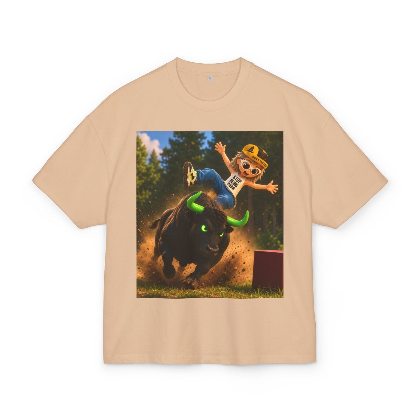 Bull Rider Graphic Tee — "ANSEM" Backprint Cotton T-Shirt