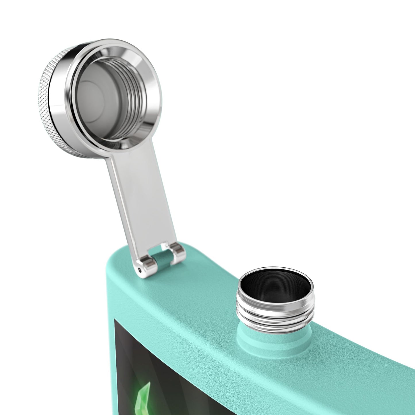 Bull Head Flask — 6oz Stainless Steel Hip Flask with Neon Green Geometric Bull Design