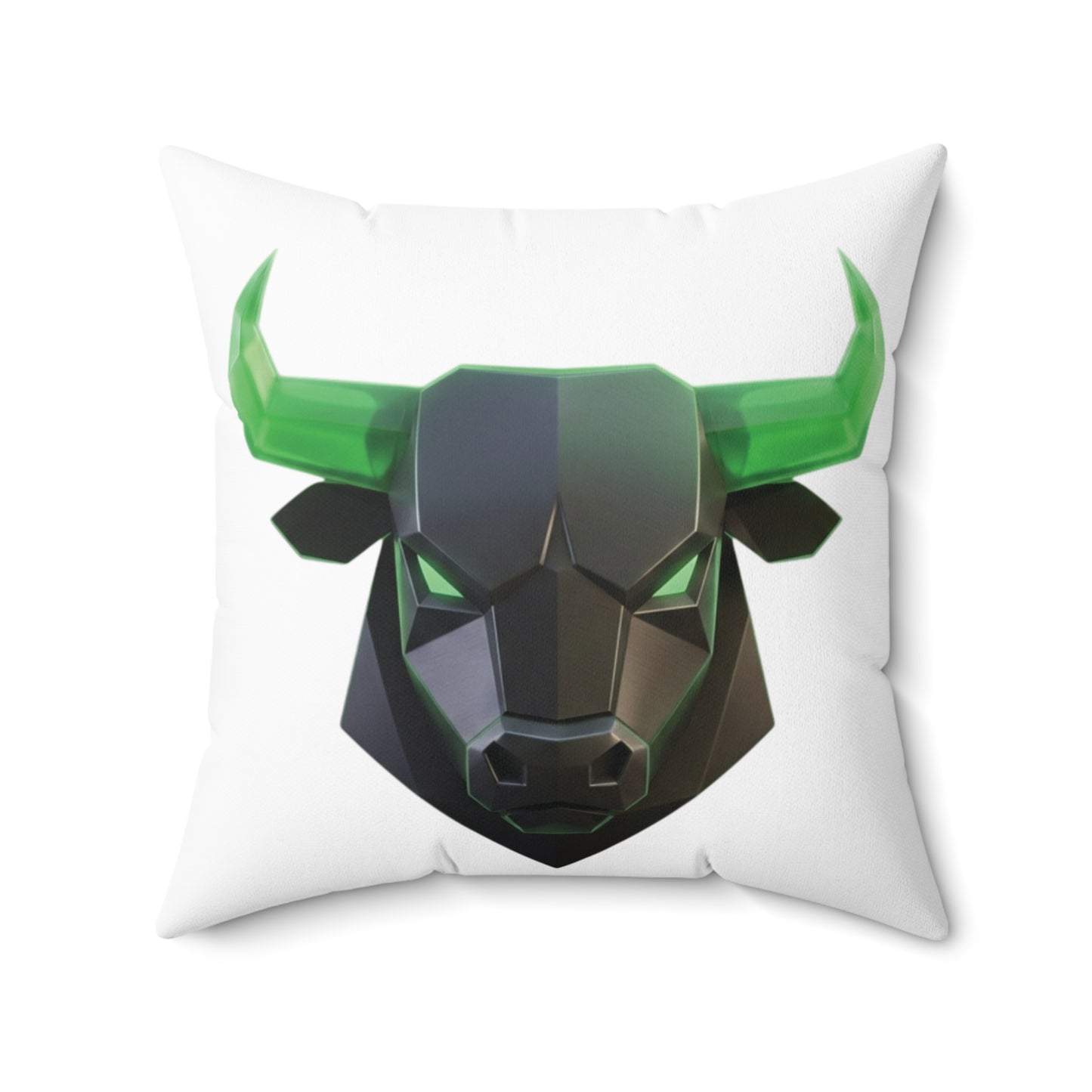 Bull Head Geometric Throw Pillow — ANSEM Money Text Accent Cushion
