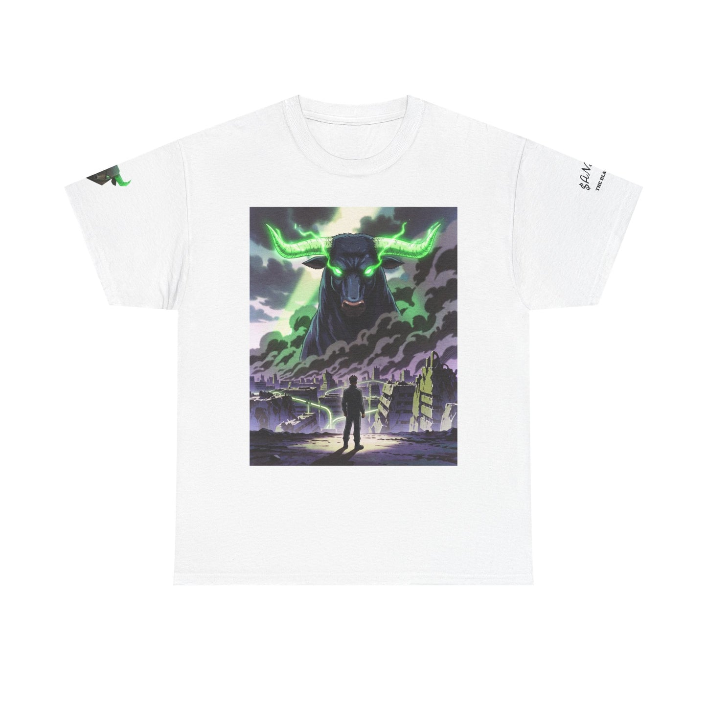 The Rebirth of the Trenches Mystic Stormscape T-Shirt — Neon Demon Skull Landscape Graphic Tee