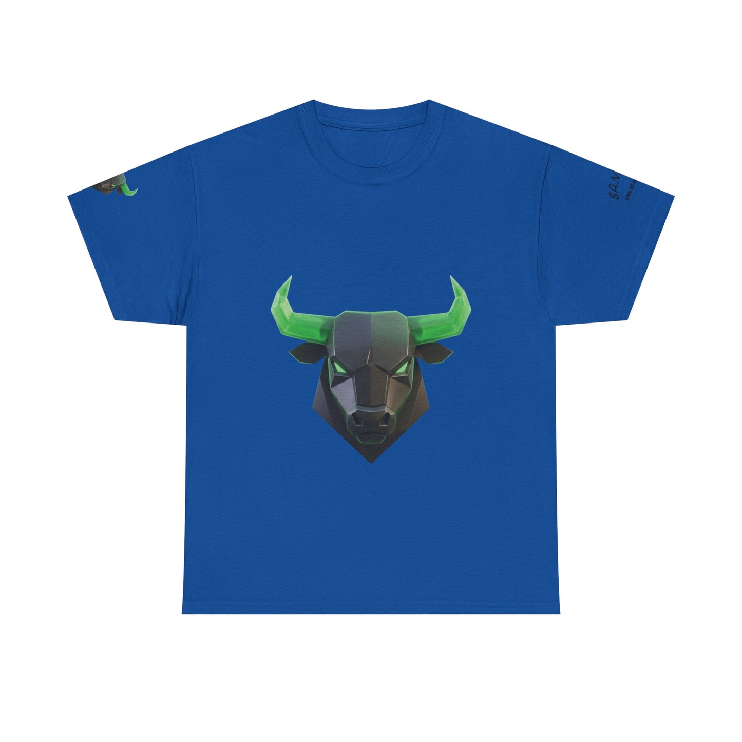 Geometric Green Bull T-Shirt — Minimal Bull Head Tee