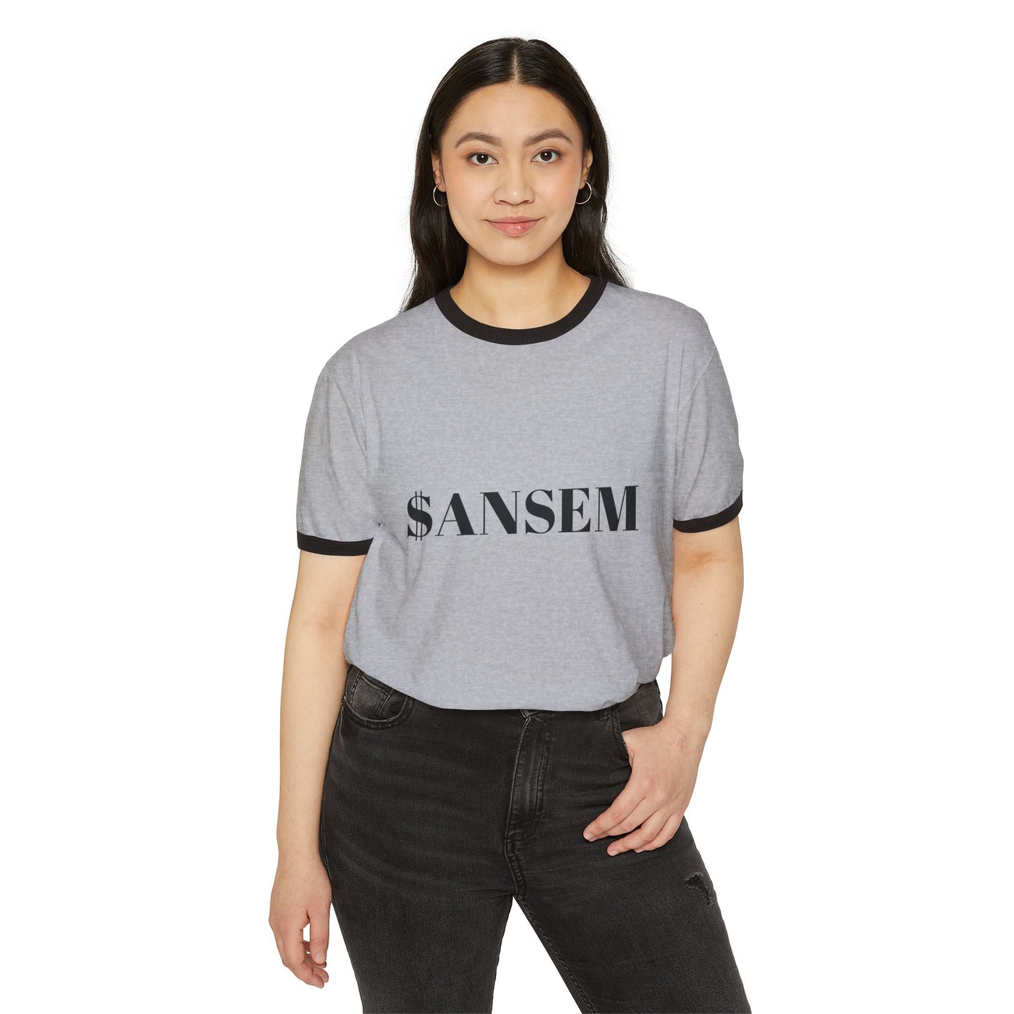 ANSEM Text Ringer Tee | Retro Crewneck Shirt