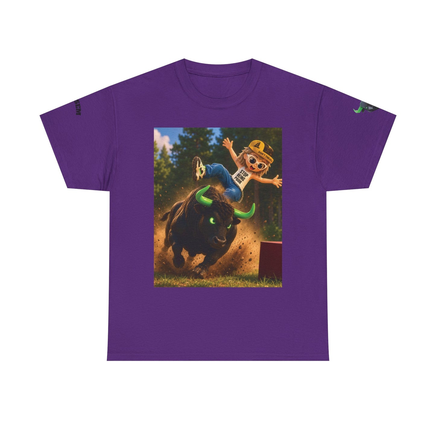 Bull Rider Cowboy Cartoon T-Shirt | Rodeo Bucking Bull, Western Kids Tee