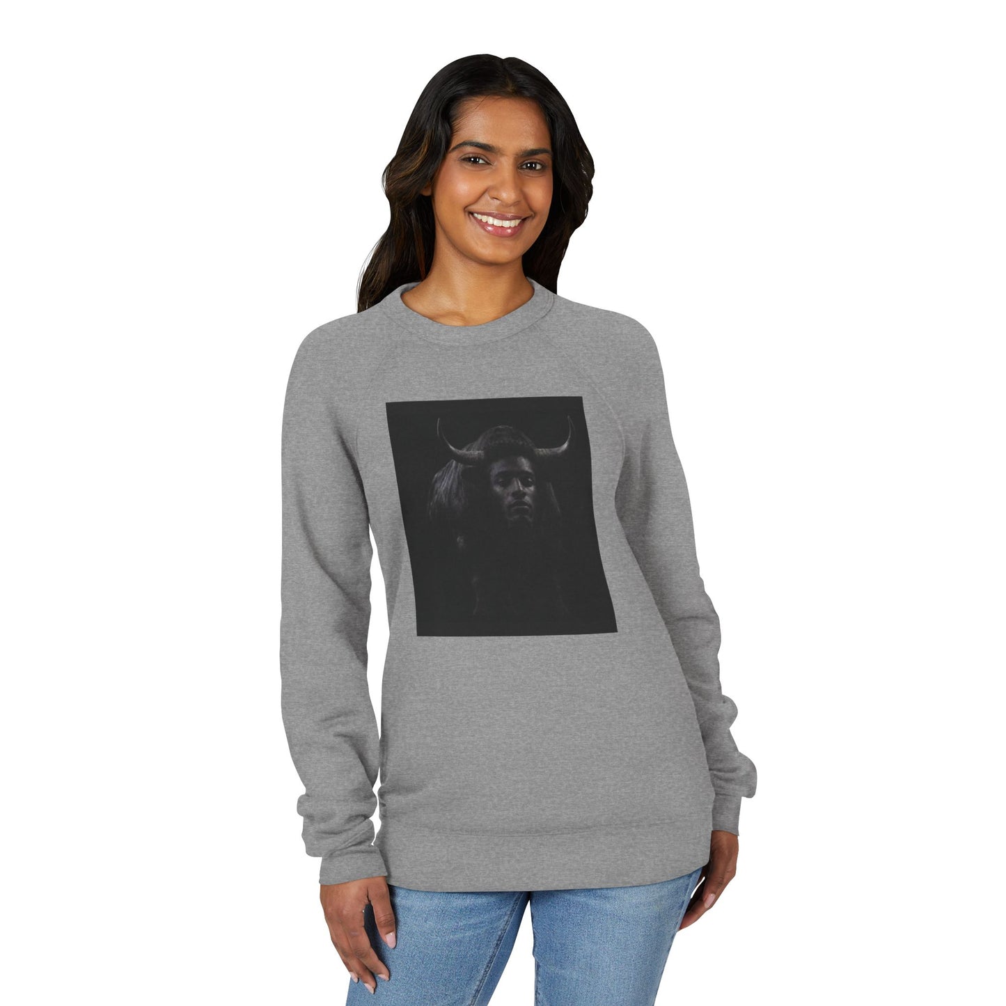 Dark Horned Figure sweatshirt | QR Code back print, SANSEM