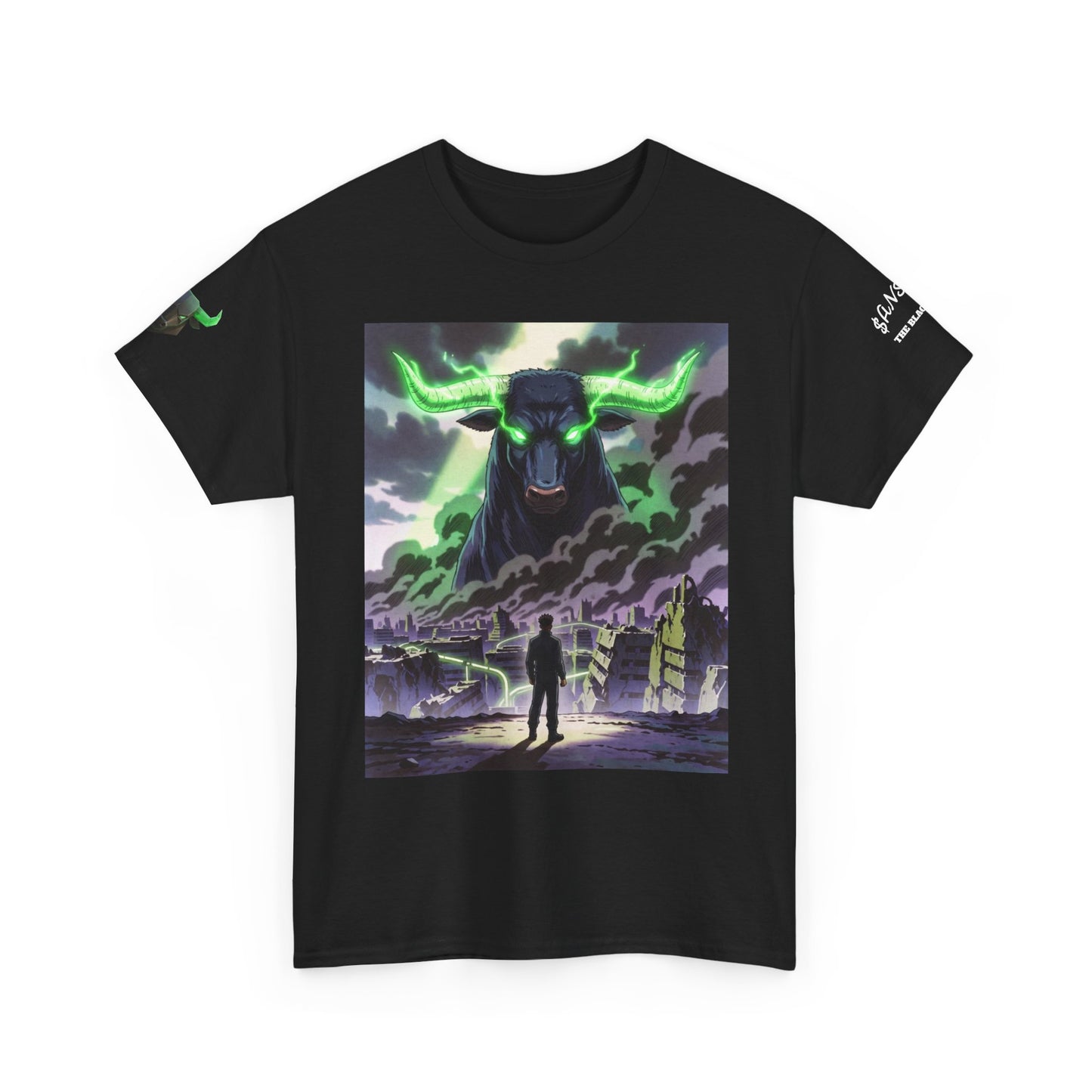 The Rebirth of the Trenches Mystic Stormscape T-Shirt — Neon Demon Skull Landscape Graphic Tee