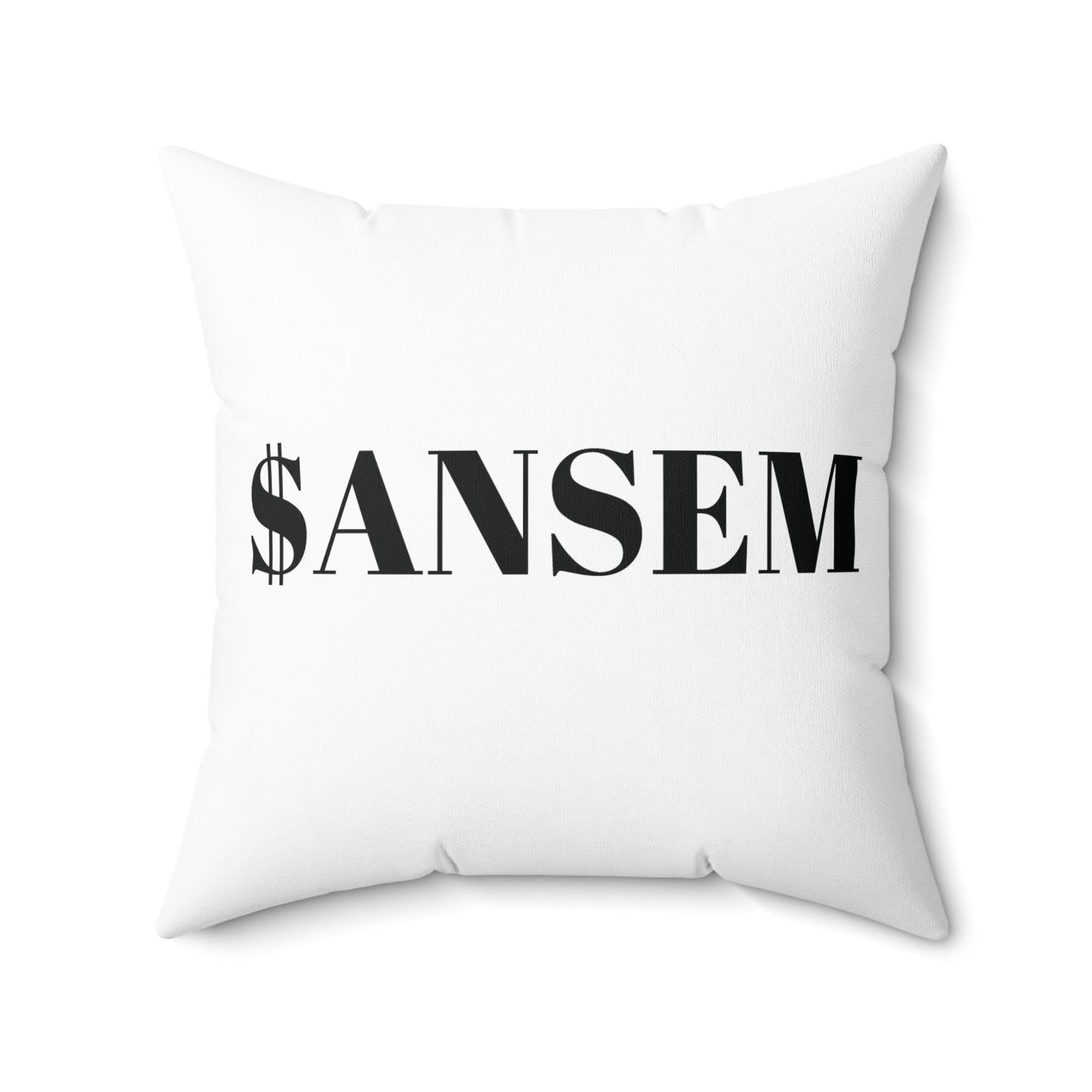 Bull Head Geometric Throw Pillow — ANSEM Money Text Accent Cushion