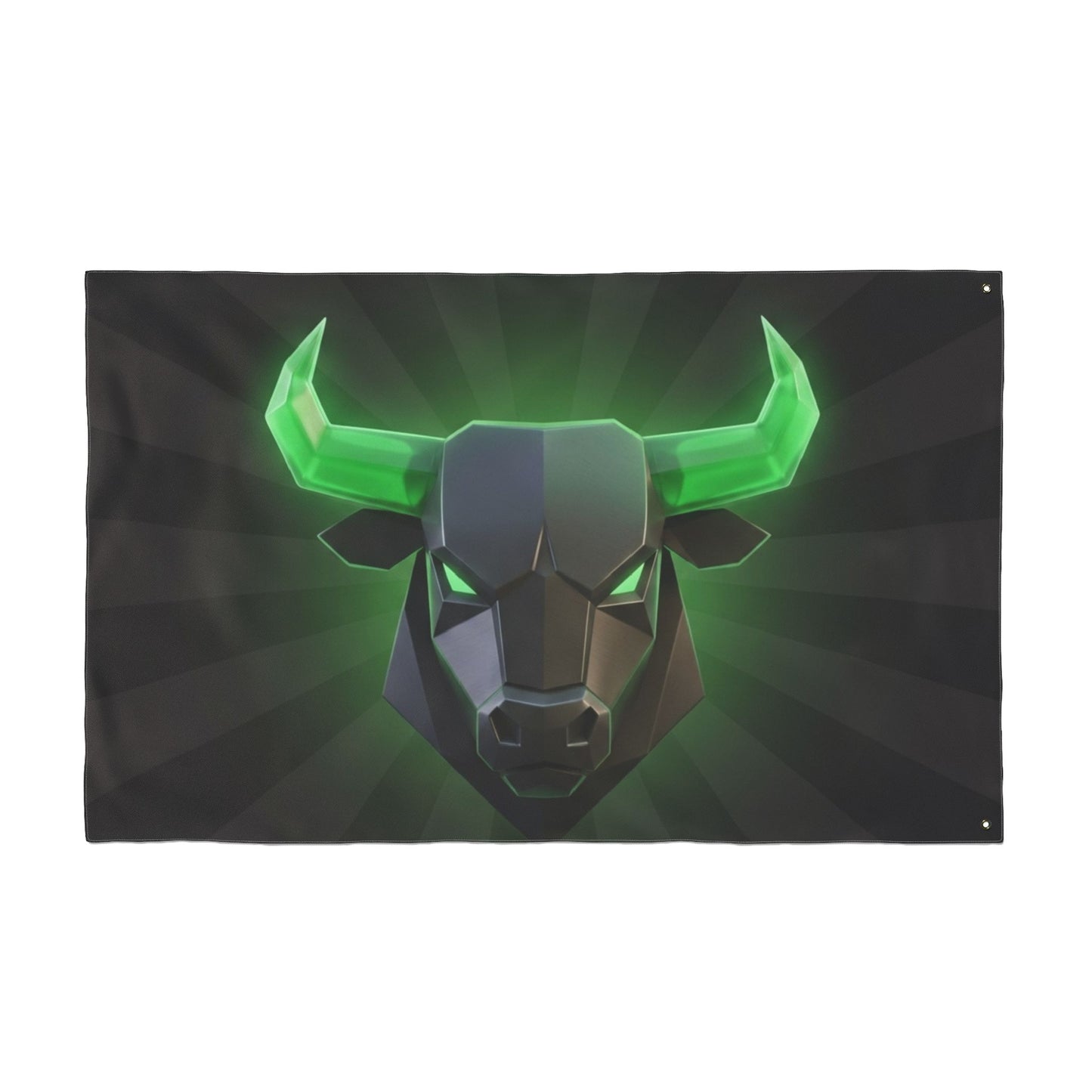 Green Neon Bull Flag — Double-Sided Gaming & Esports Banner