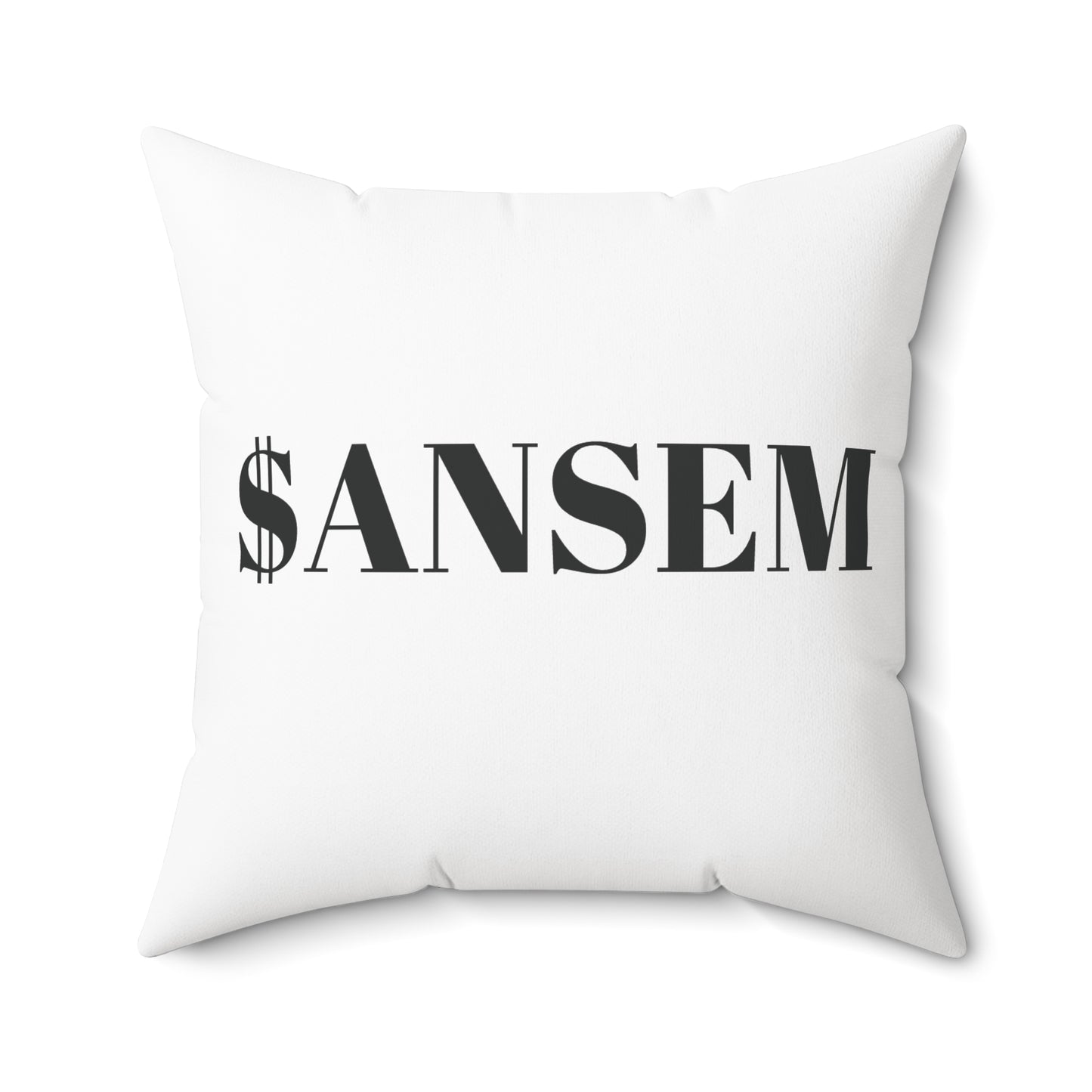 Bull Head Geometric Throw Pillow — ANSEM Money Text Accent Cushion