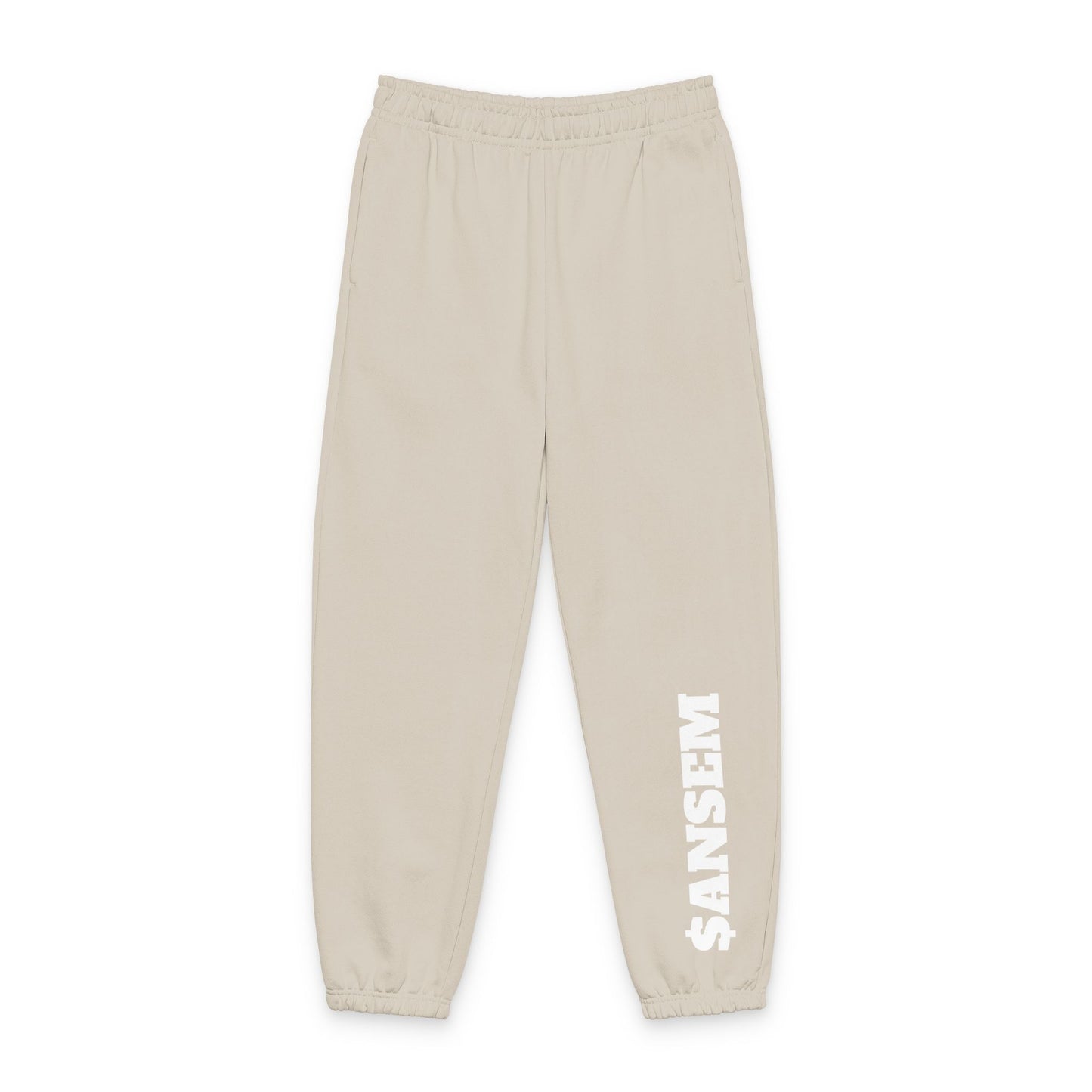 $ANSEM Sweatpants | Beige Joggers with Side Text
