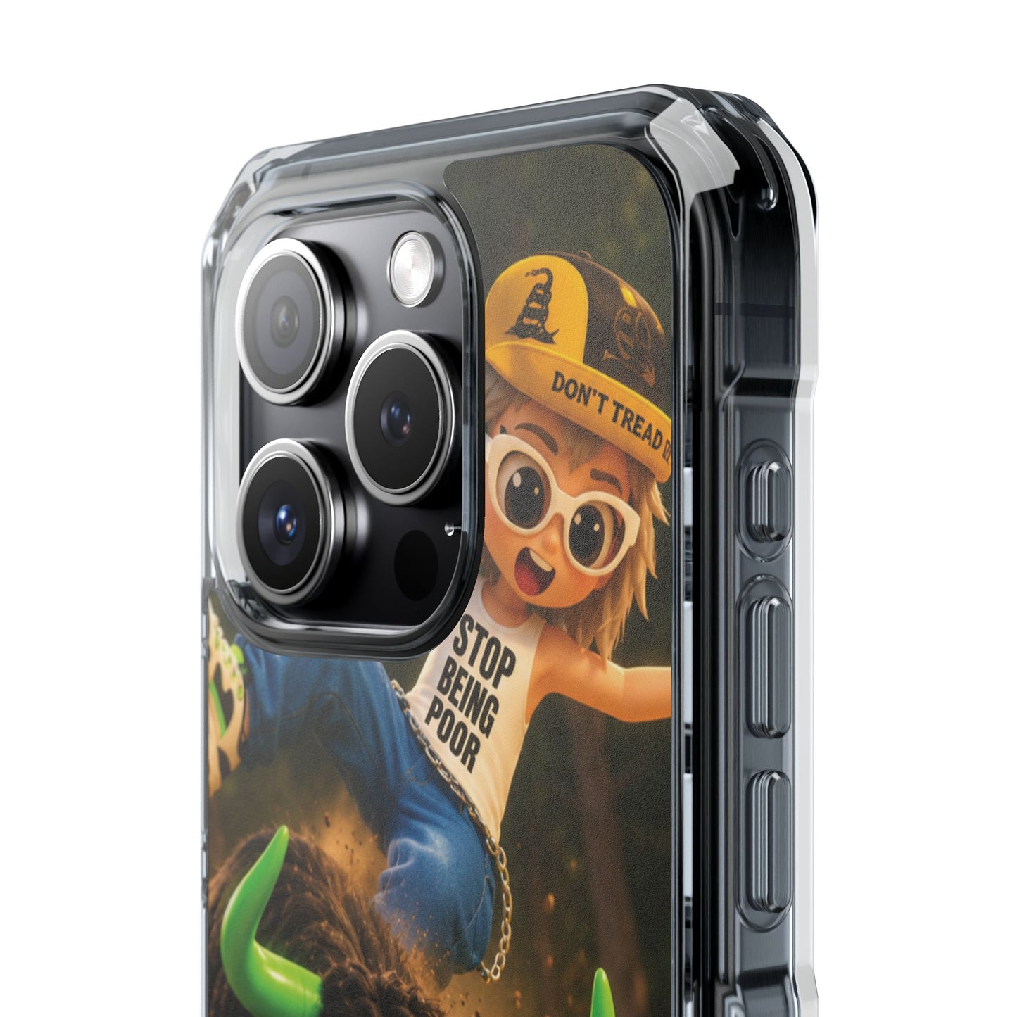 Clear Magnetic Phone Case — Bull Rider Design ("Stop For No One")