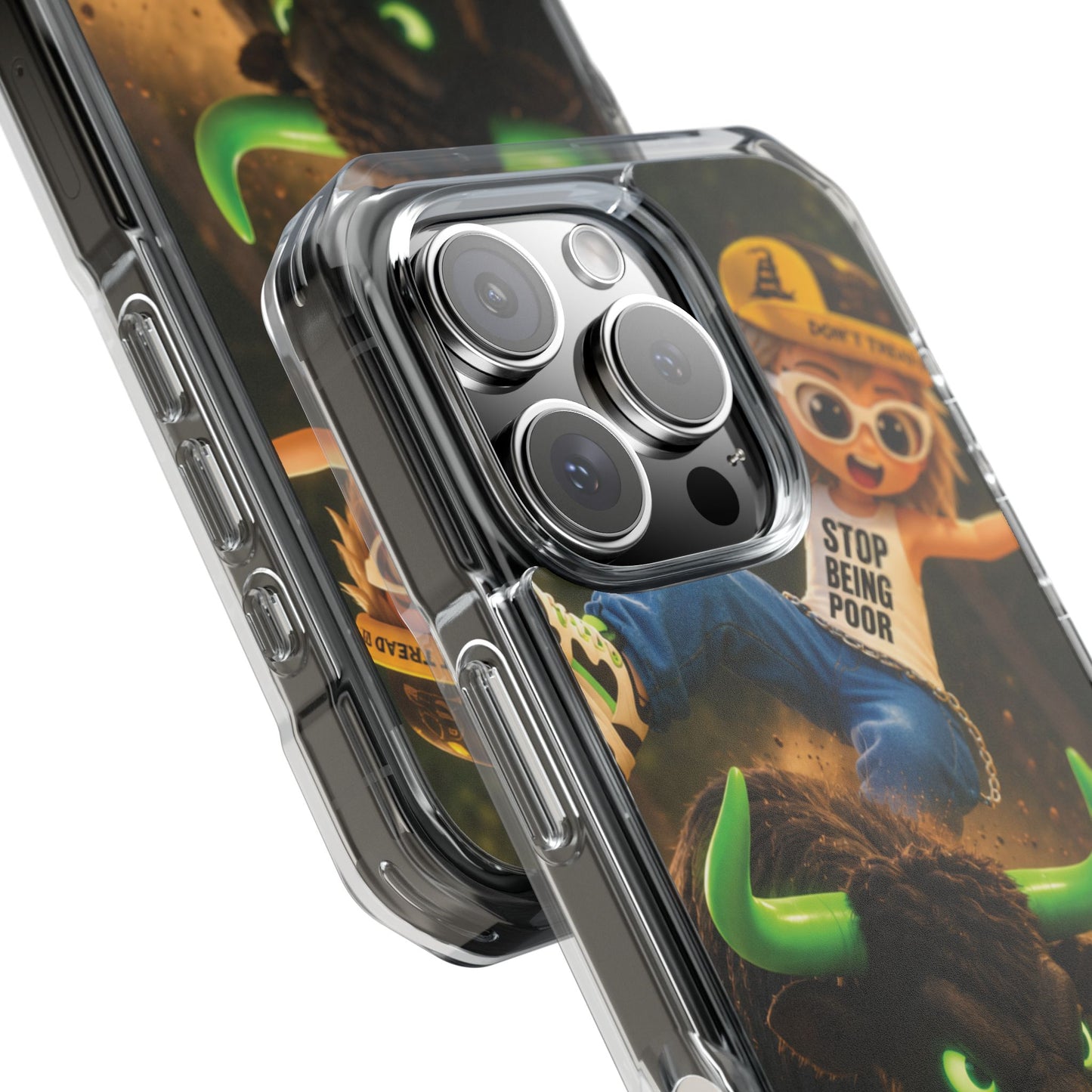 Clear Magnetic Phone Case — Bull Rider Design ("Stop For No One")