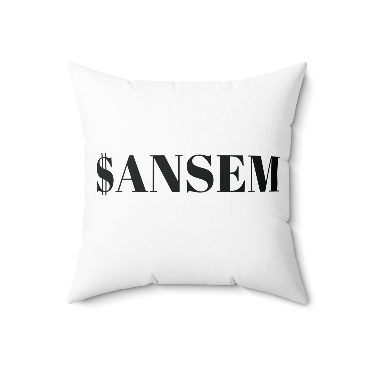 Bull Head Geometric Throw Pillow — ANSEM Money Text Accent Cushion