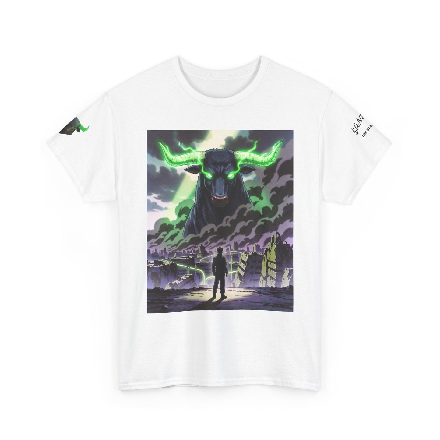 The Rebirth of the Trenches Mystic Stormscape T-Shirt — Neon Demon Skull Landscape Graphic Tee