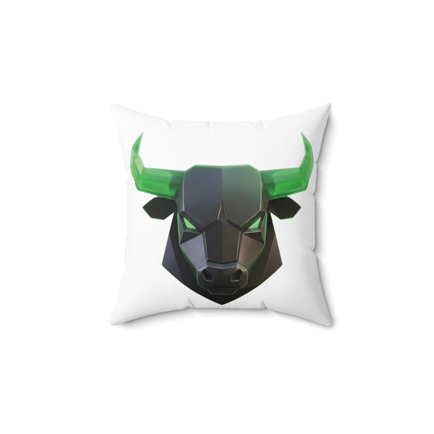 Bull Head Geometric Throw Pillow — ANSEM Money Text Accent Cushion