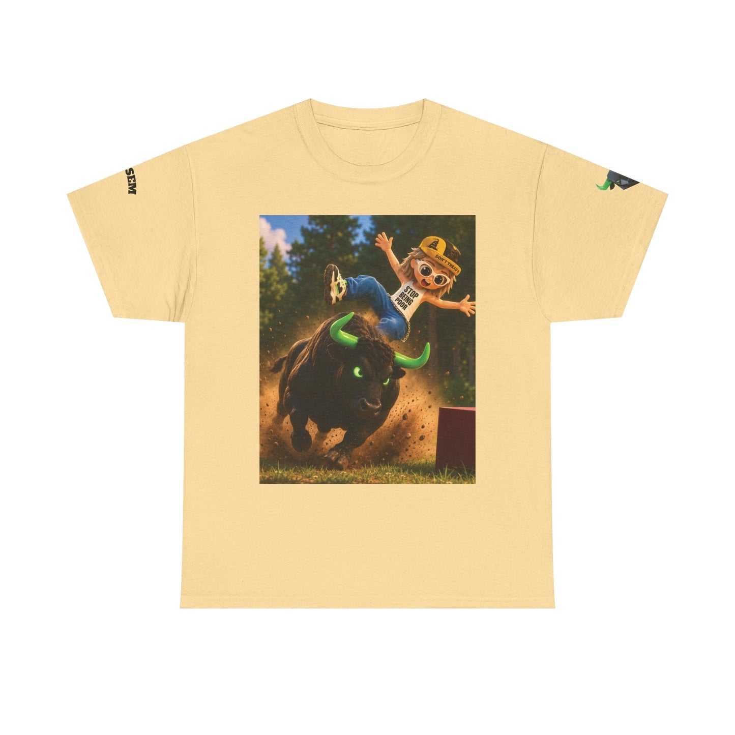 Bull Rider Cowboy Cartoon T-Shirt | Rodeo Bucking Bull, Western Kids Tee