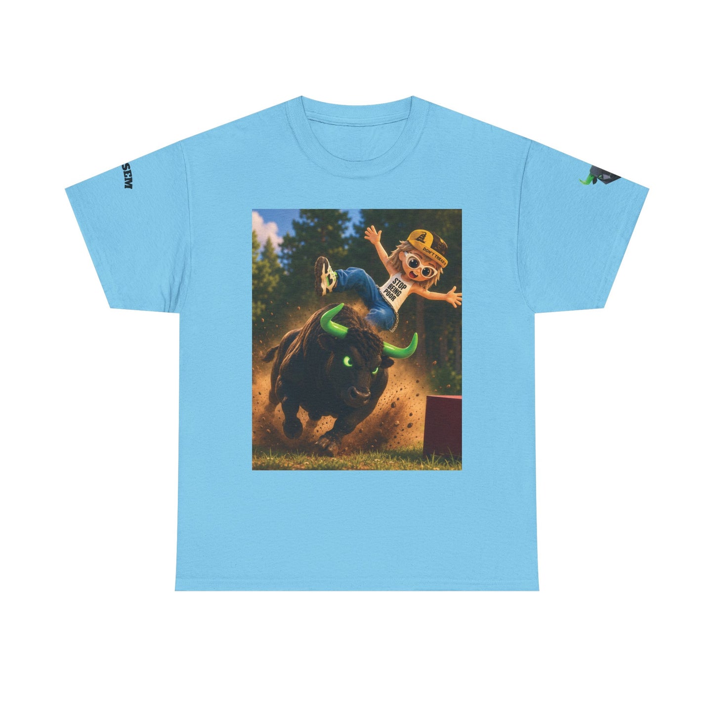 Bull Rider Cowboy Cartoon T-Shirt | Rodeo Bucking Bull, Western Kids Tee