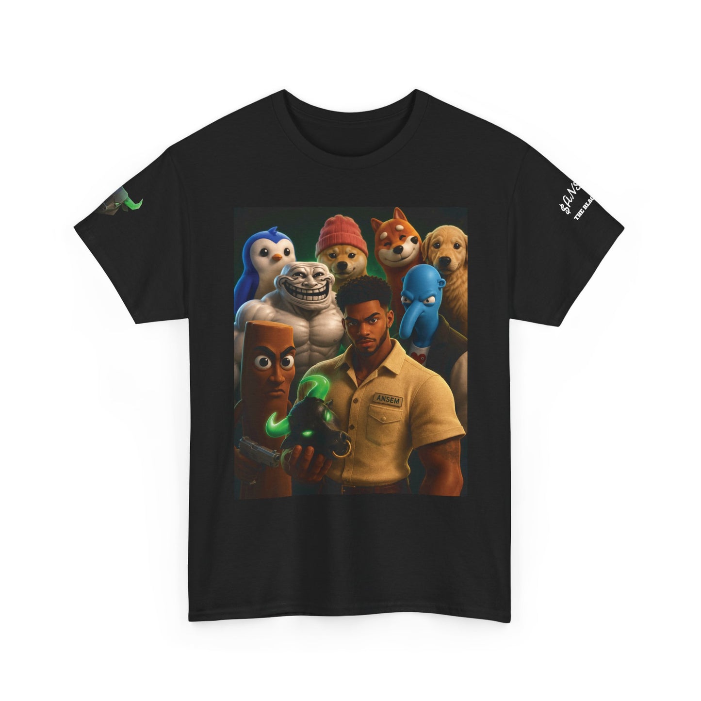 Retro Photo Graphic Tee — Smiling Man with Gloves