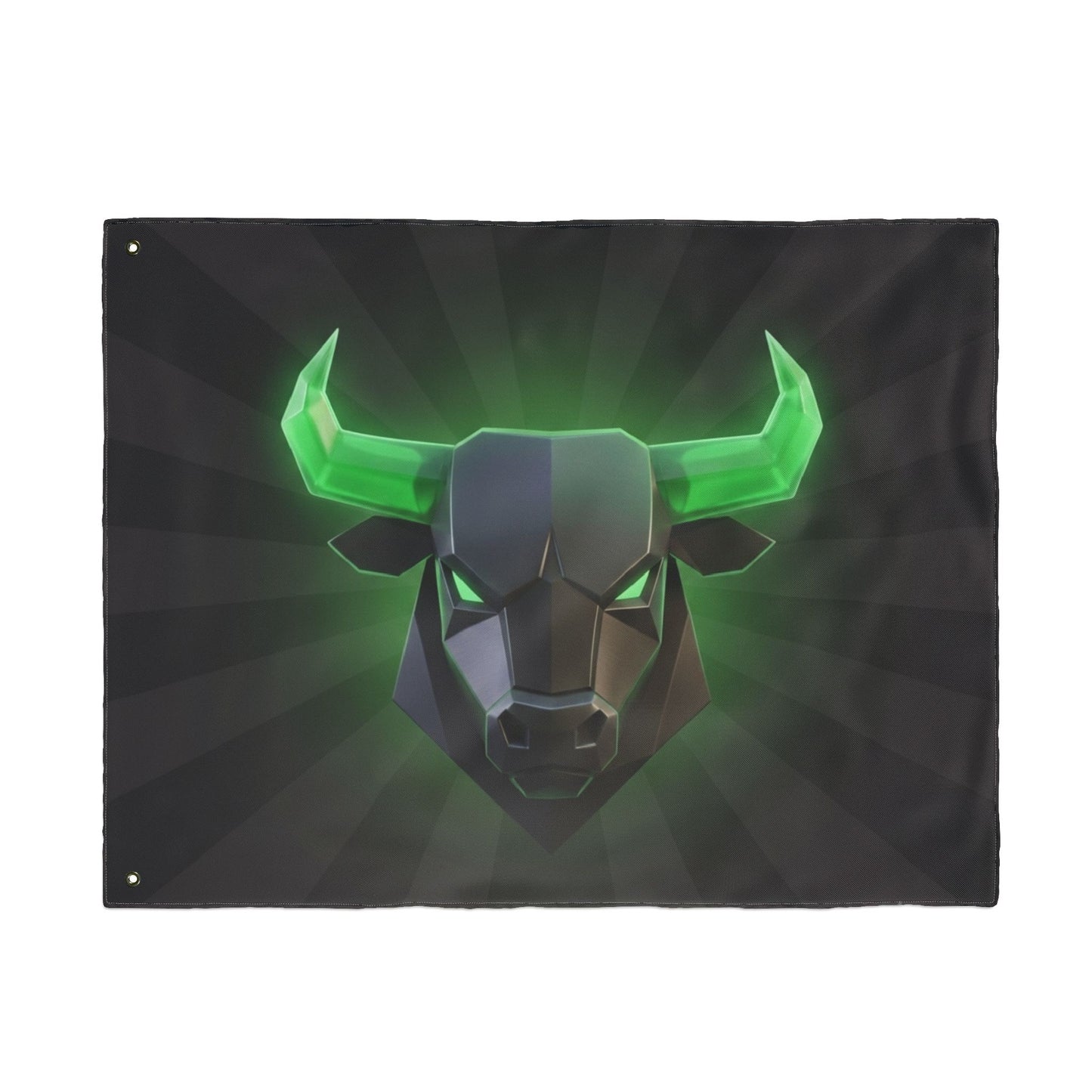 Green Neon Bull Flag — Double-Sided Gaming & Esports Banner