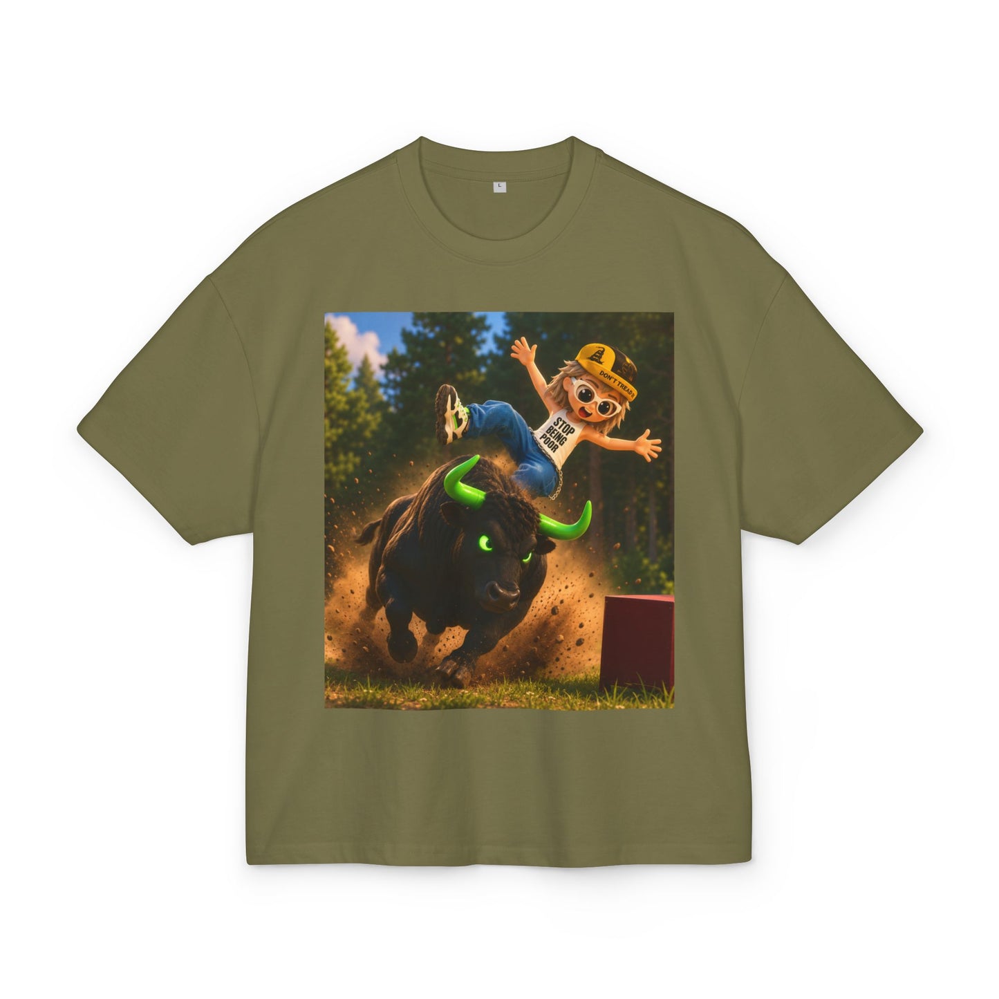 Bull Rider Graphic Tee — "ANSEM" Backprint Cotton T-Shirt