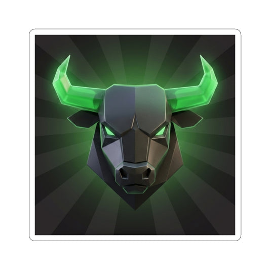 Glowing Green Bull Sticker — Kiss-Cut Vinyl Laptop Decal