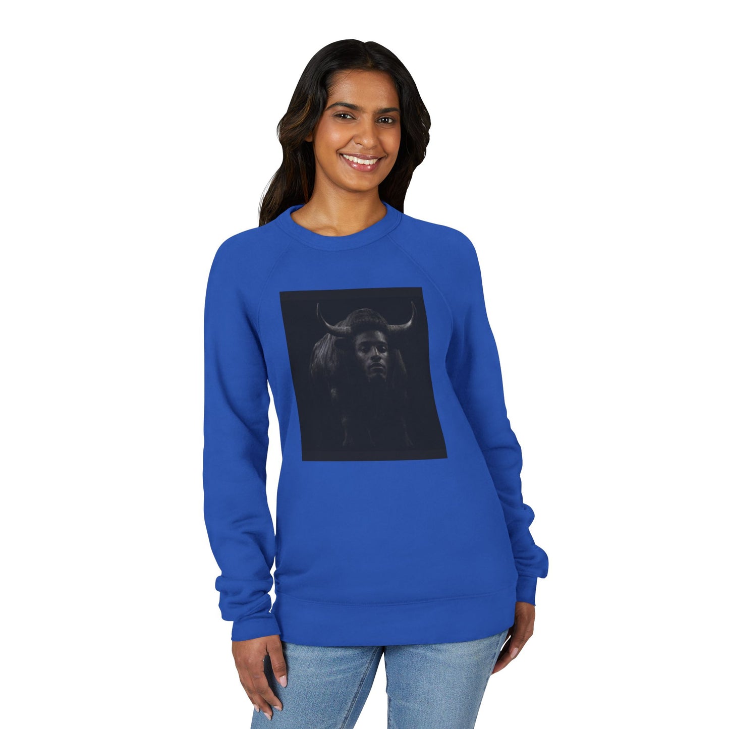 Dark Horned Figure sweatshirt | QR Code back print, SANSEM