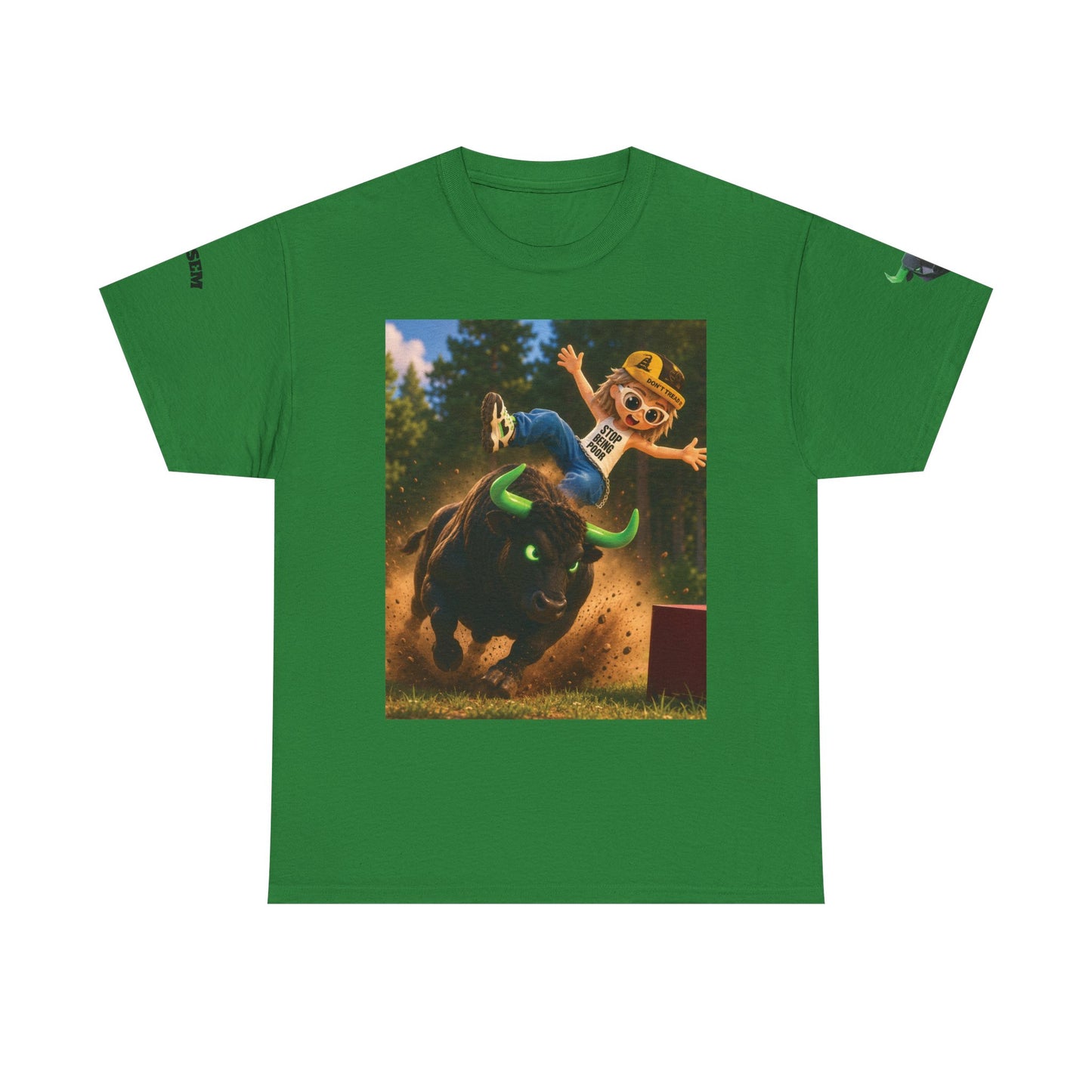 Bull Rider Cowboy Cartoon T-Shirt | Rodeo Bucking Bull, Western Kids Tee