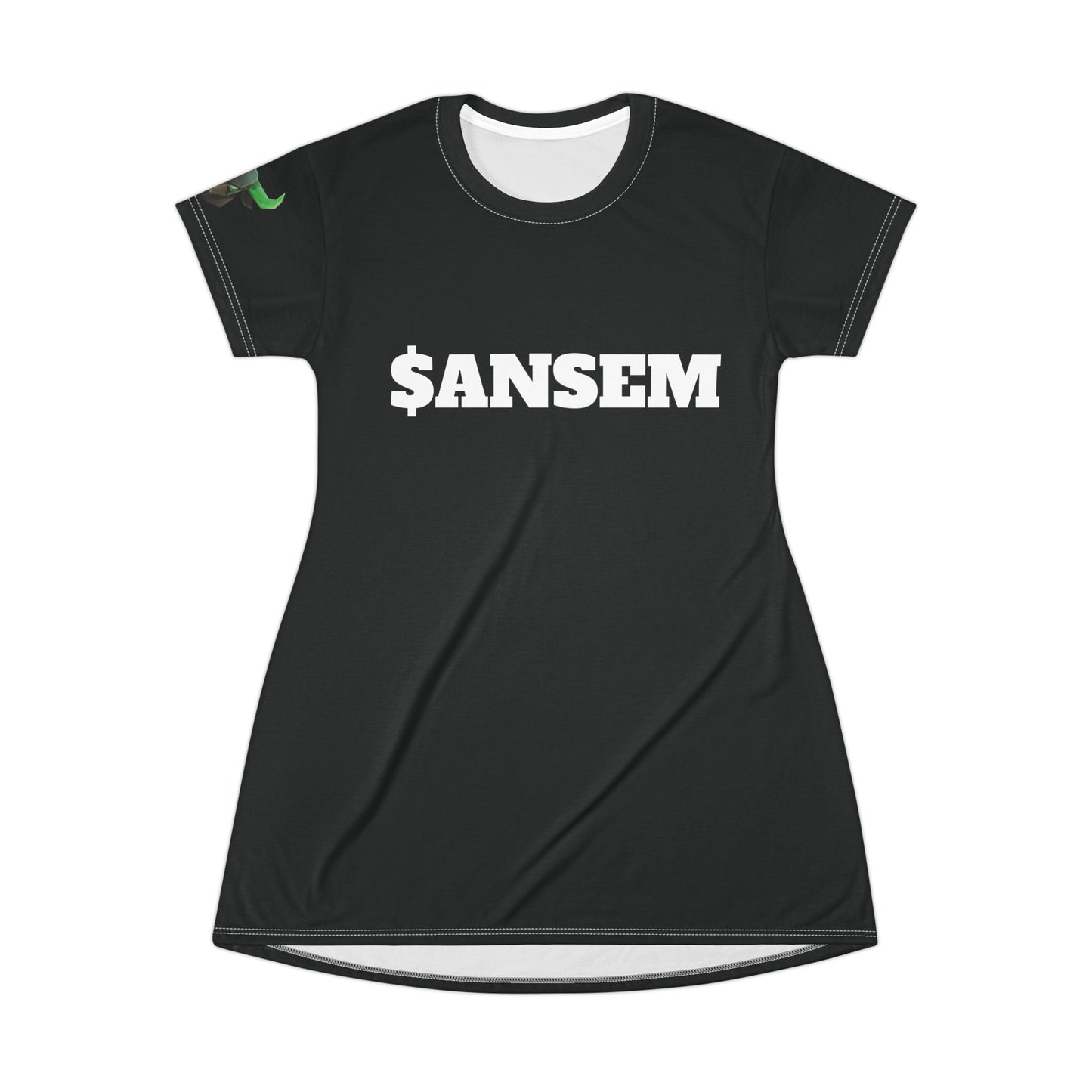 ANSEM Typography T-Shirt Dress | Bold Black Lettering
