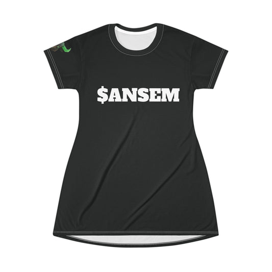 ANSEM Typography T-Shirt Dress | Bold Black Lettering