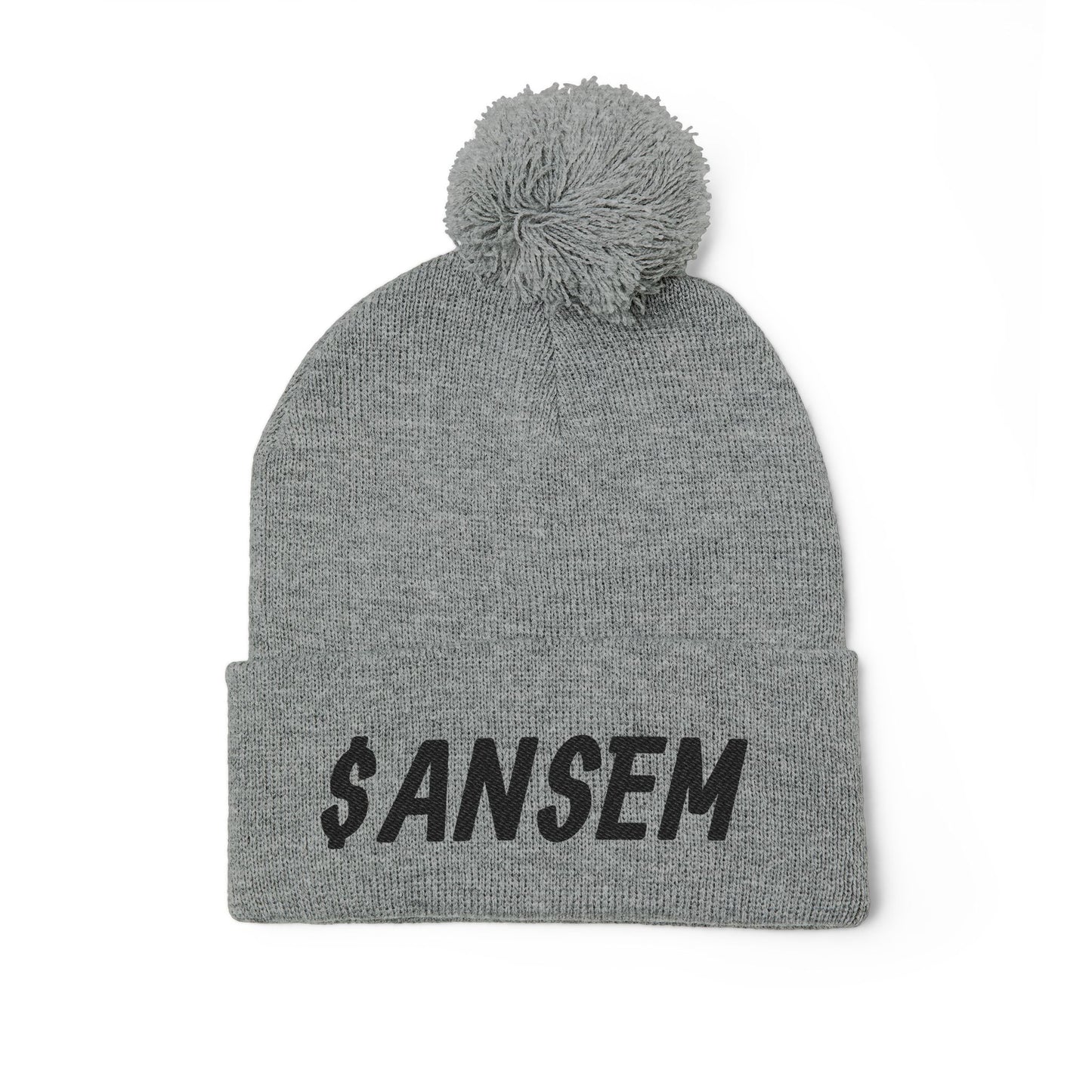Pom-Pom Knit Cap (Embroidery)