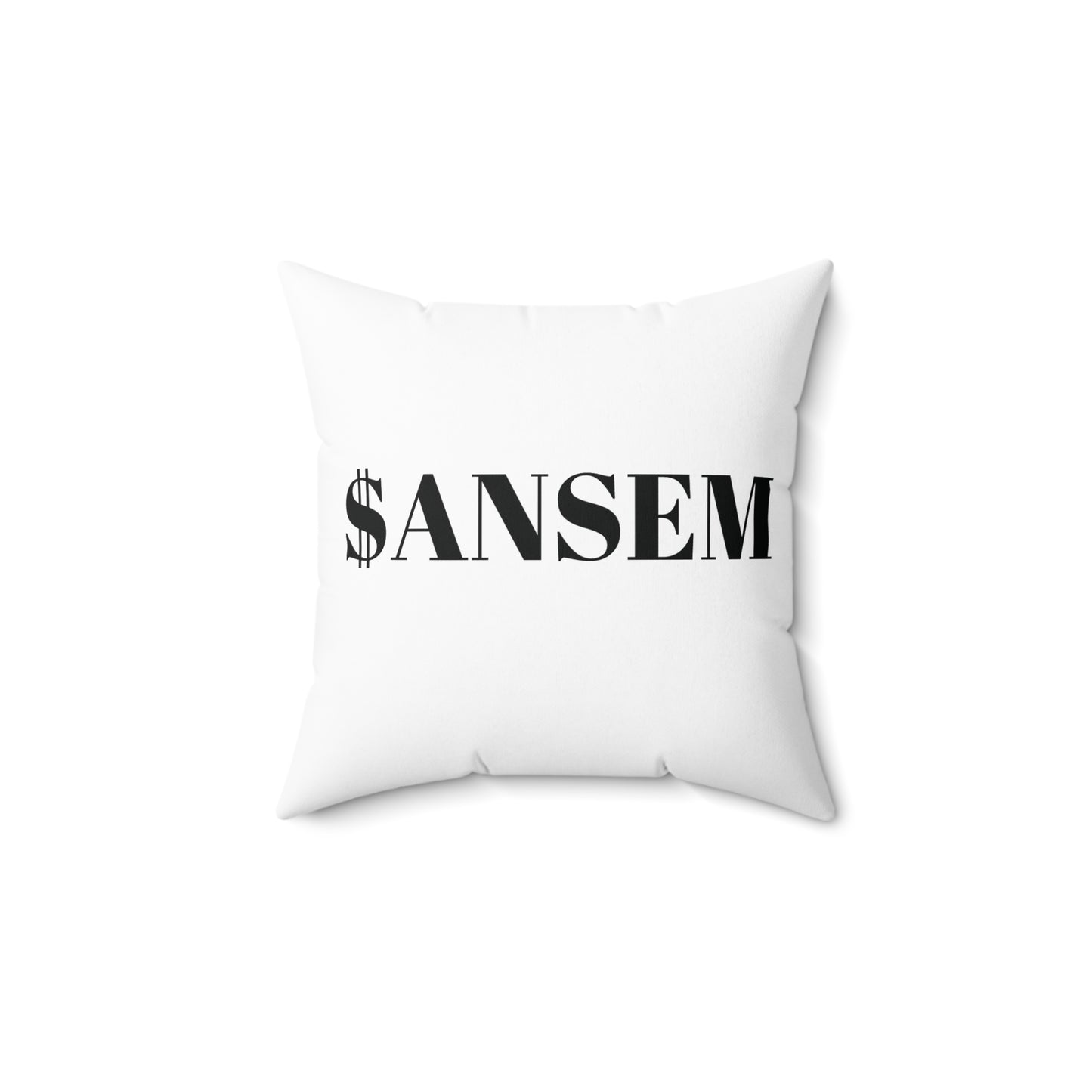 Bull Head Geometric Throw Pillow — ANSEM Money Text Accent Cushion