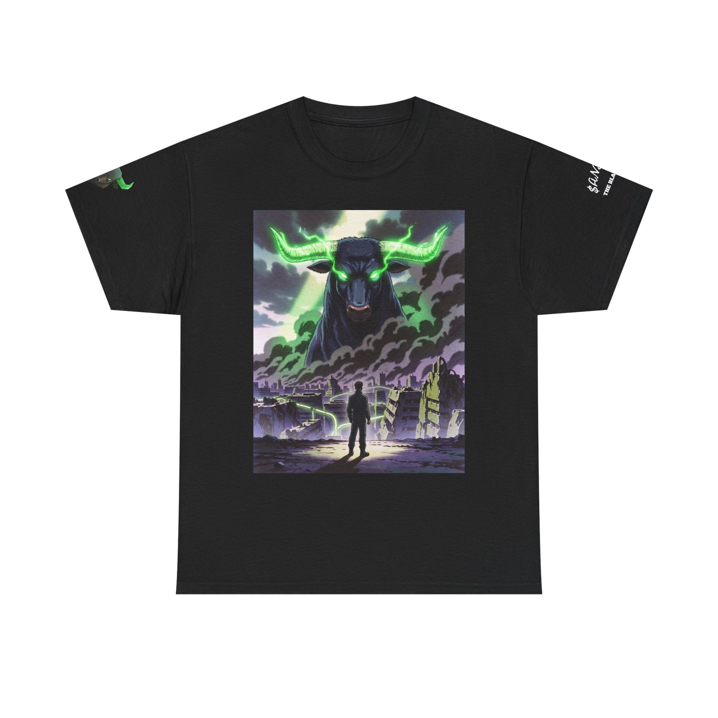 The Rebirth of the Trenches Mystic Stormscape T-Shirt — Neon Demon Skull Landscape Graphic Tee