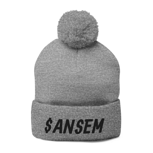 Pom-Pom Knit Cap (Embroidery)