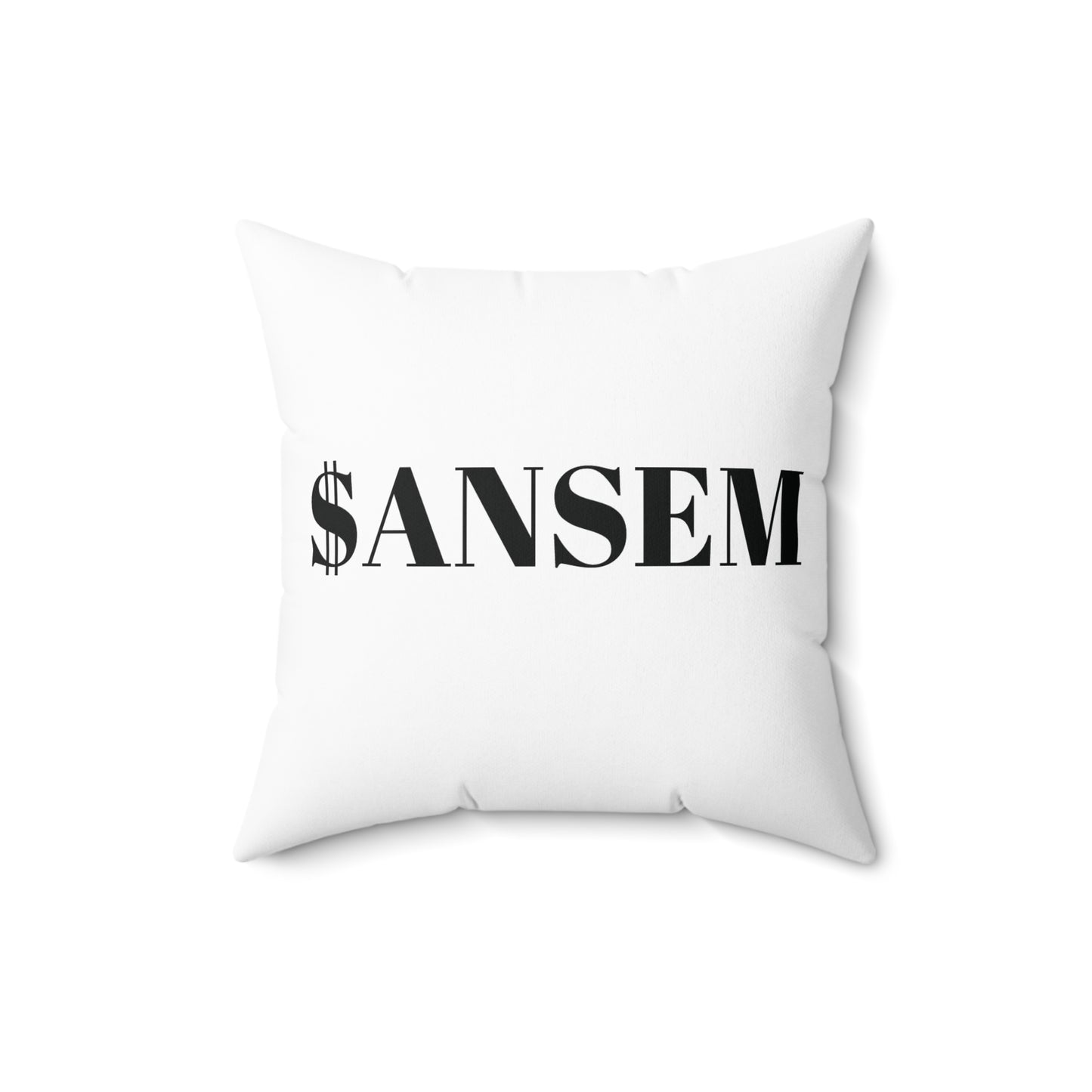 Bull Head Geometric Throw Pillow — ANSEM Money Text Accent Cushion