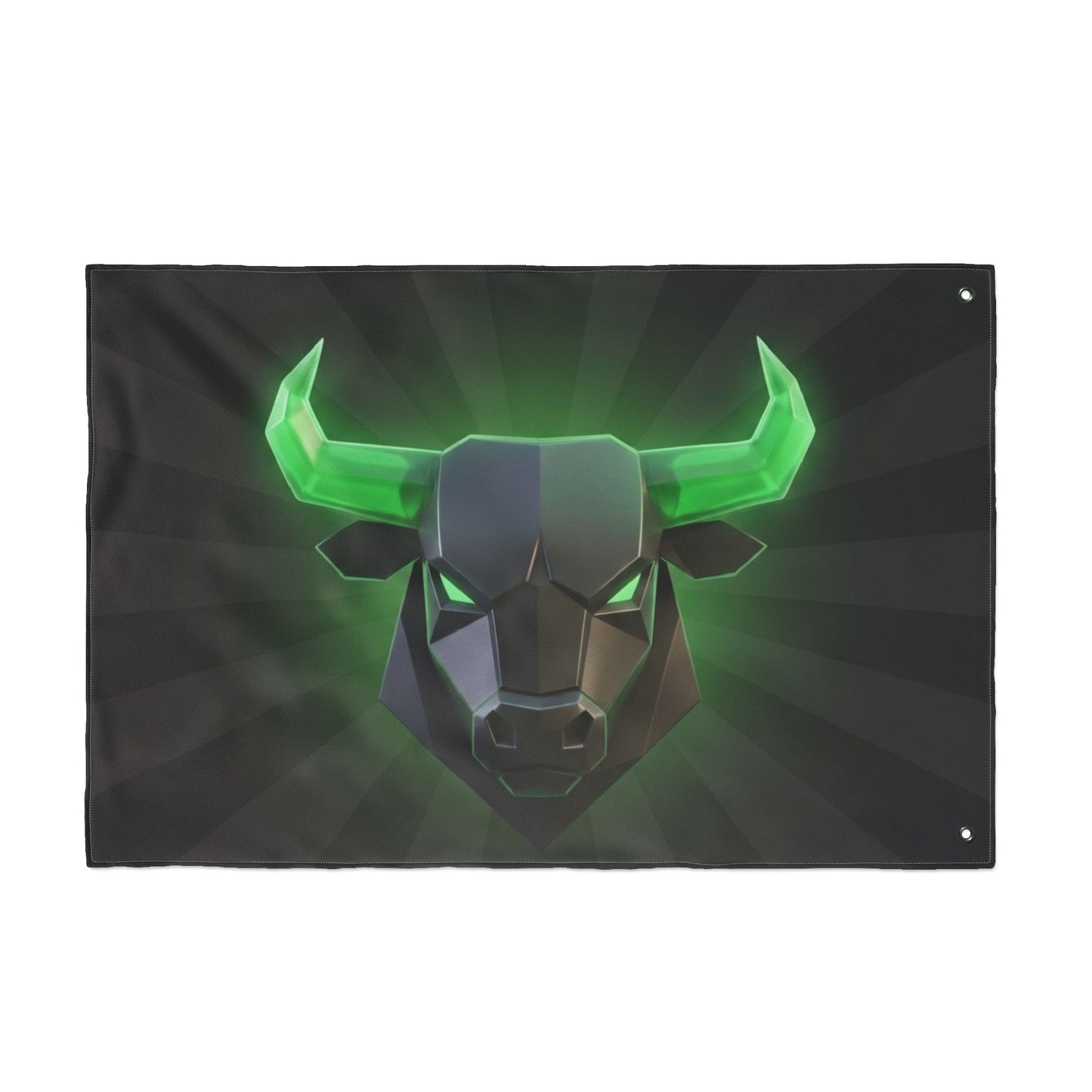 Green Neon Bull Flag — Double-Sided Gaming & Esports Banner