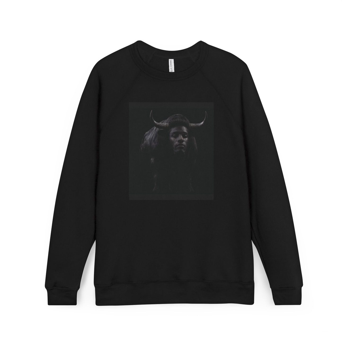 Dark Horned Figure sweatshirt | QR Code back print, SANSEM
