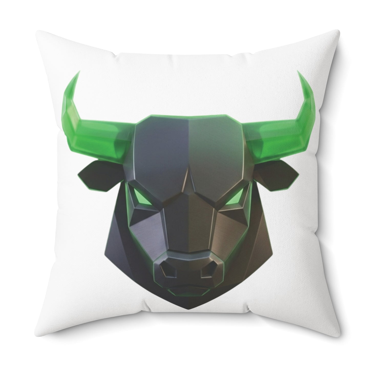 Bull Head Geometric Throw Pillow — ANSEM Money Text Accent Cushion