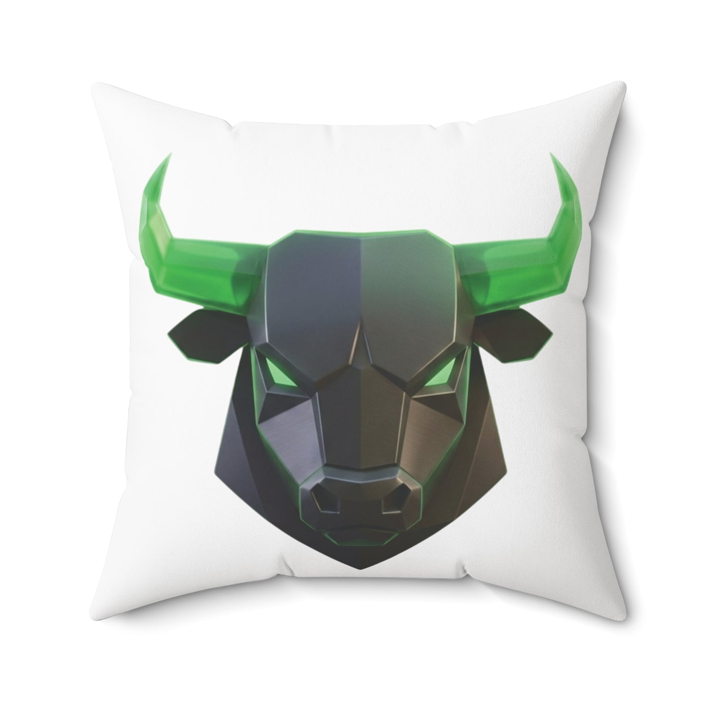 Bull Head Geometric Throw Pillow — ANSEM Money Text Accent Cushion