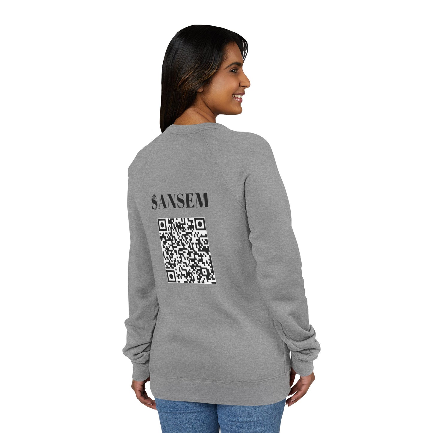Dark Horned Figure sweatshirt | QR Code back print, SANSEM